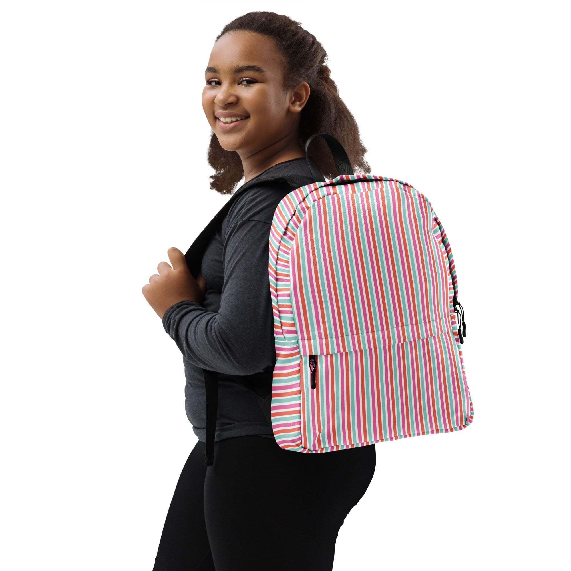 Preppy Fashion Multicolor Striped Ladies Designer Backpack