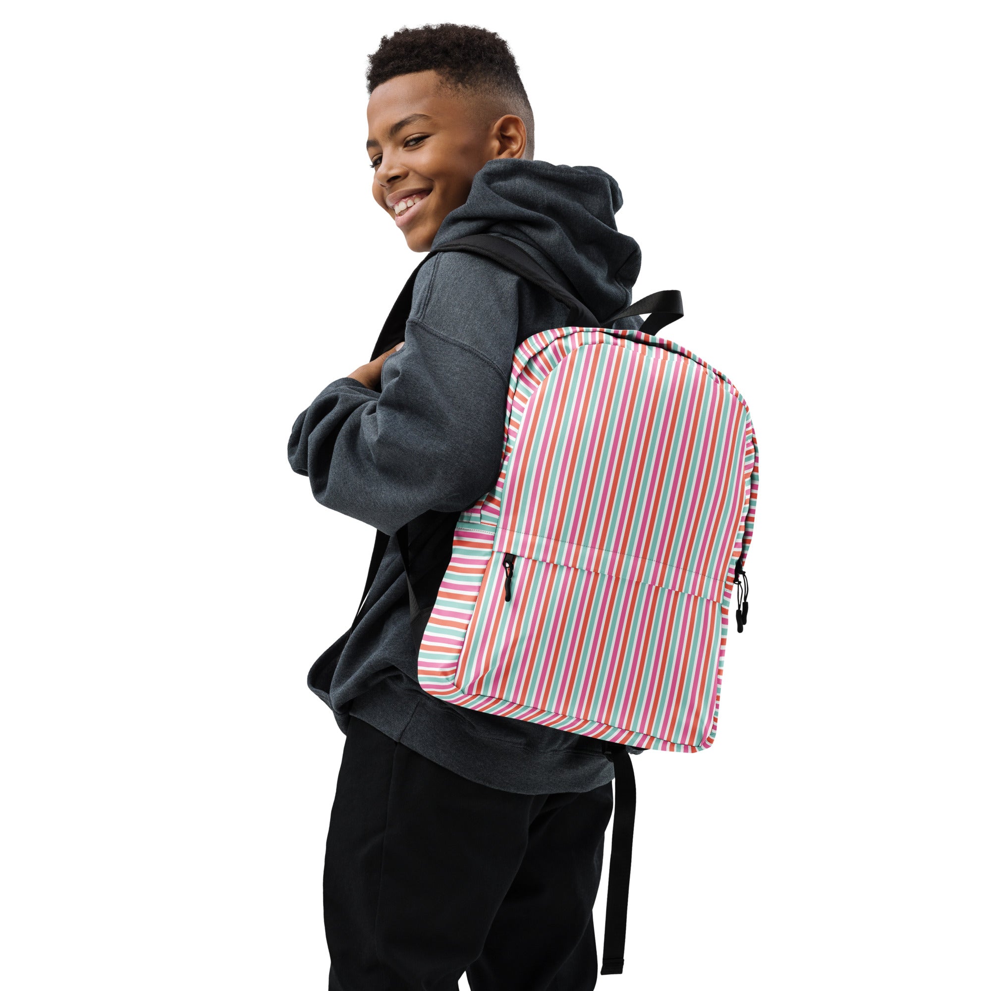 Preppy Fashion Multicolor Striped Ladies Designer Backpack
