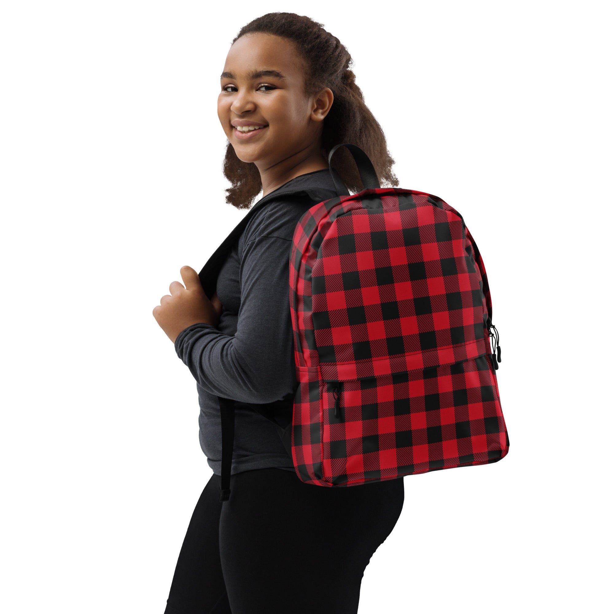 Classic Buffalo Plaid Red & Black Checkered Backpack