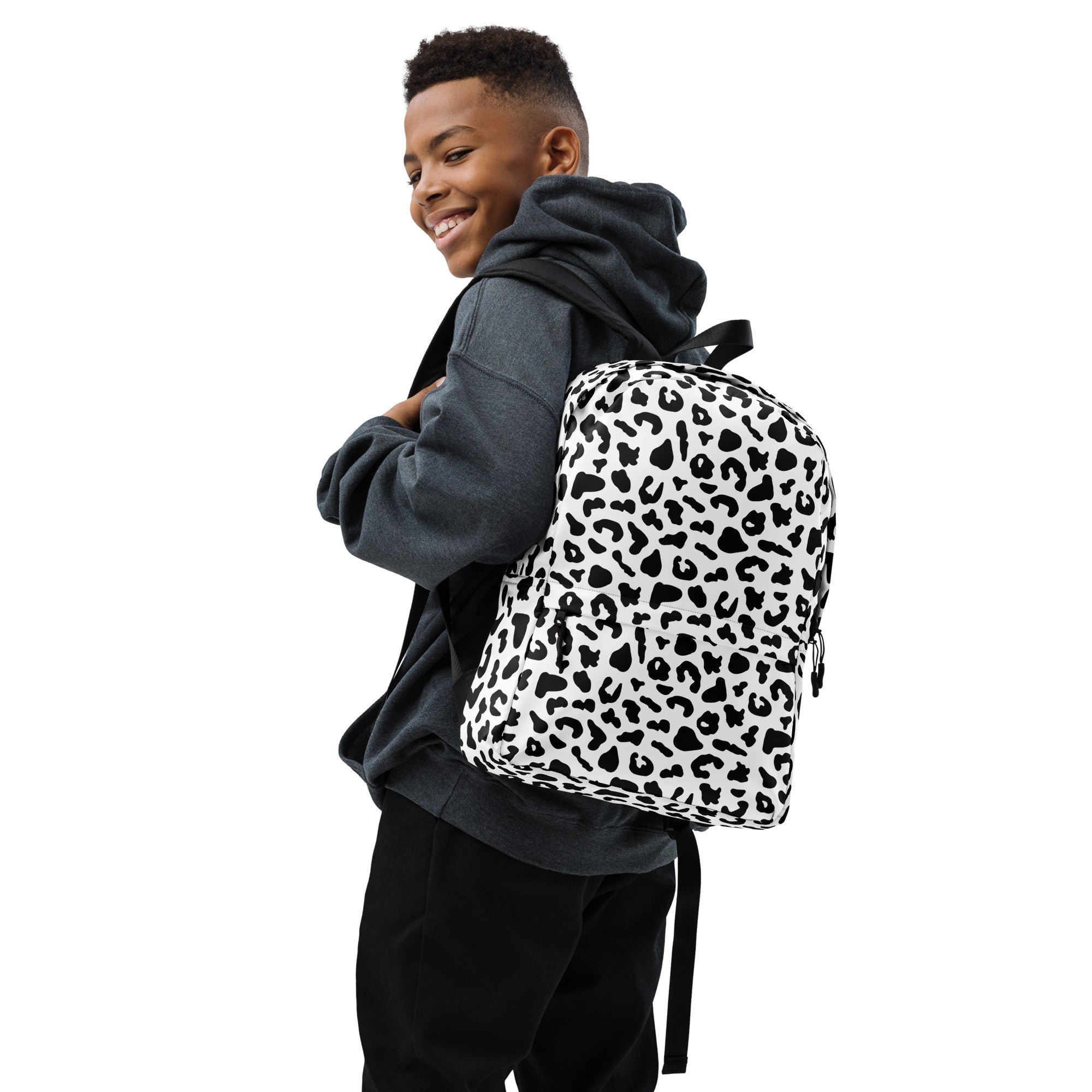 Preppy Cool Snow Leopard Print Backpack