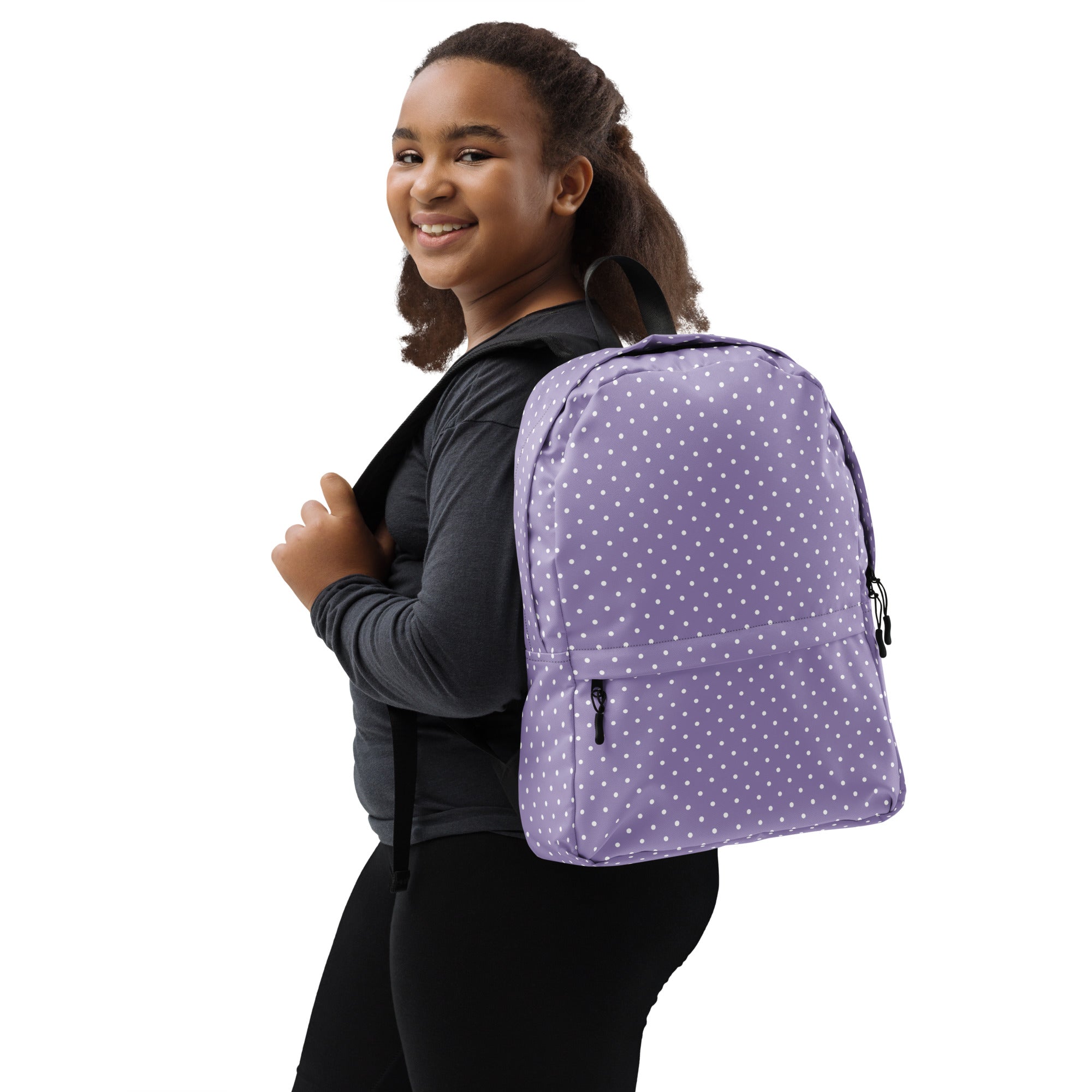Preppy Purple Vintage Mini Polka Dot Aesthetic Backpack