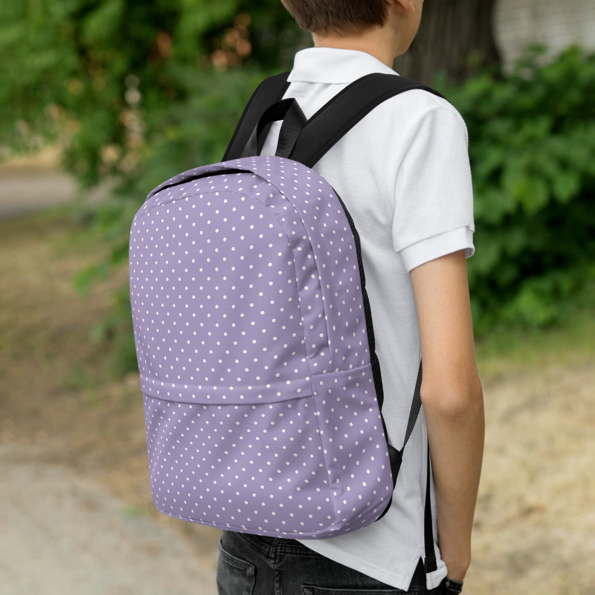 Preppy Purple Vintage Mini Polka Dot Aesthetic Backpack