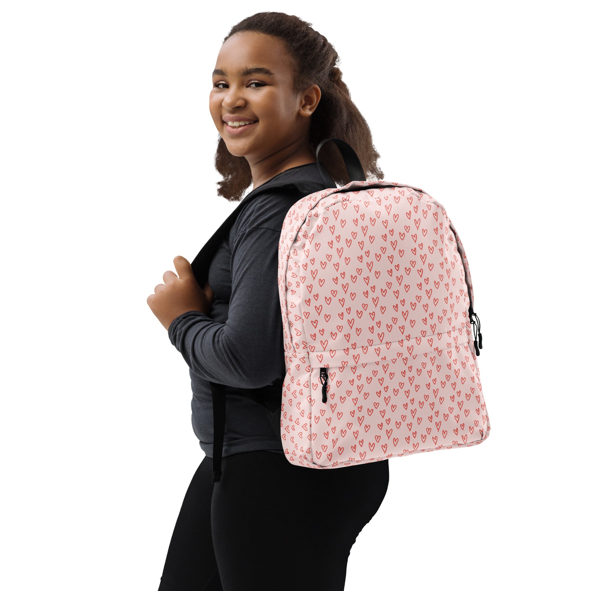 Preppy Cute Pink Little Hearts Valentines Backpack