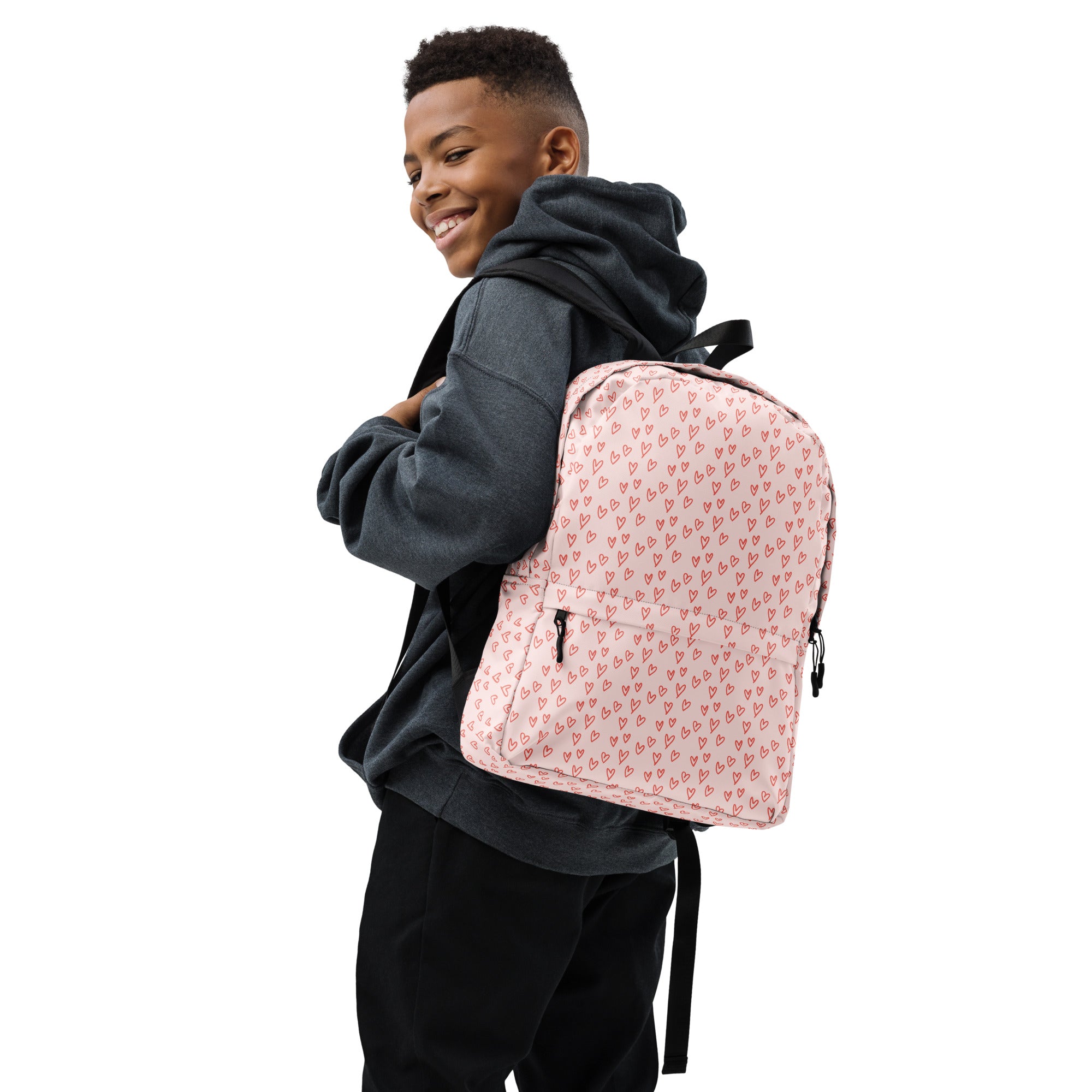 Preppy Cute Pink Little Hearts Valentines Backpack