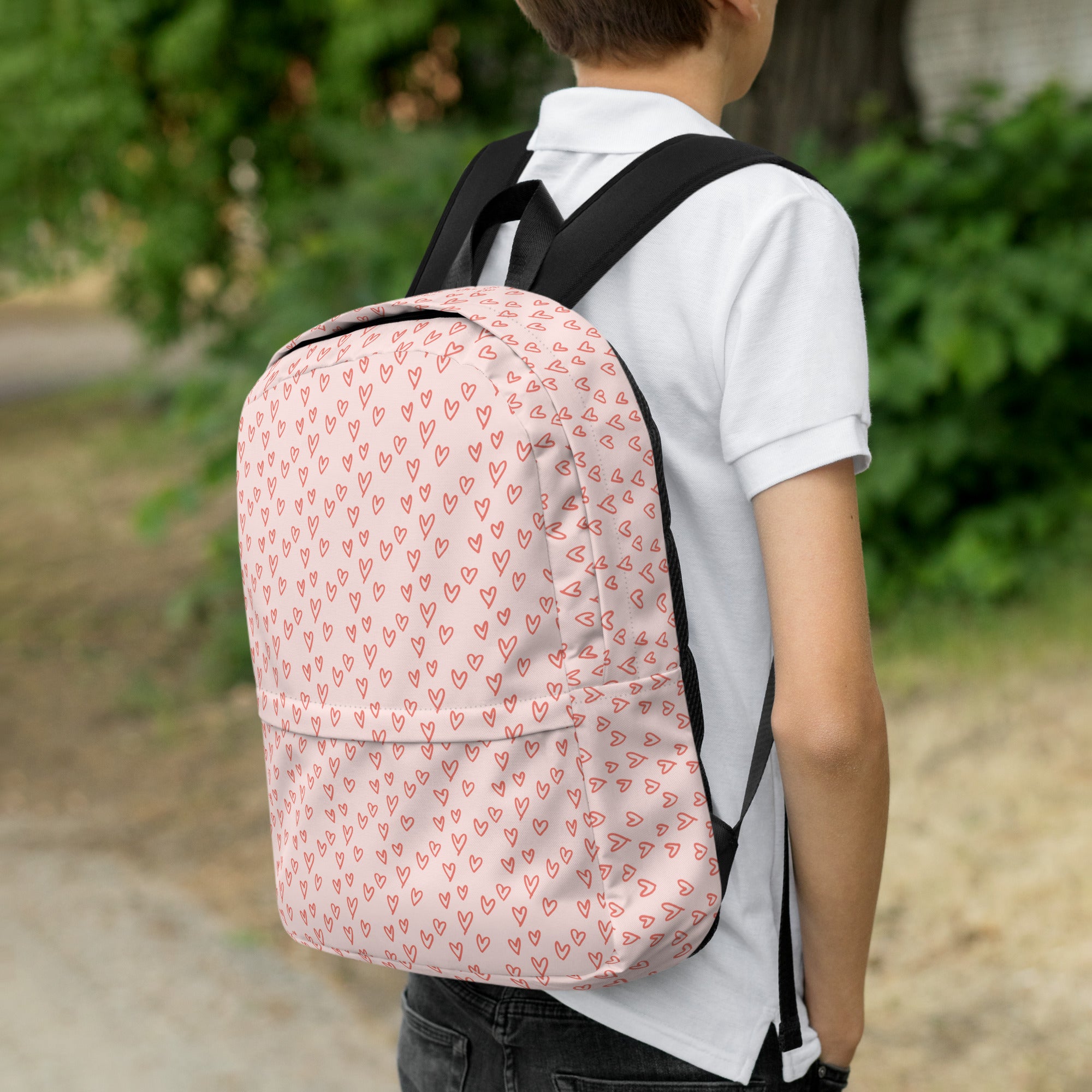 Preppy Cute Pink Little Hearts Valentines Backpack
