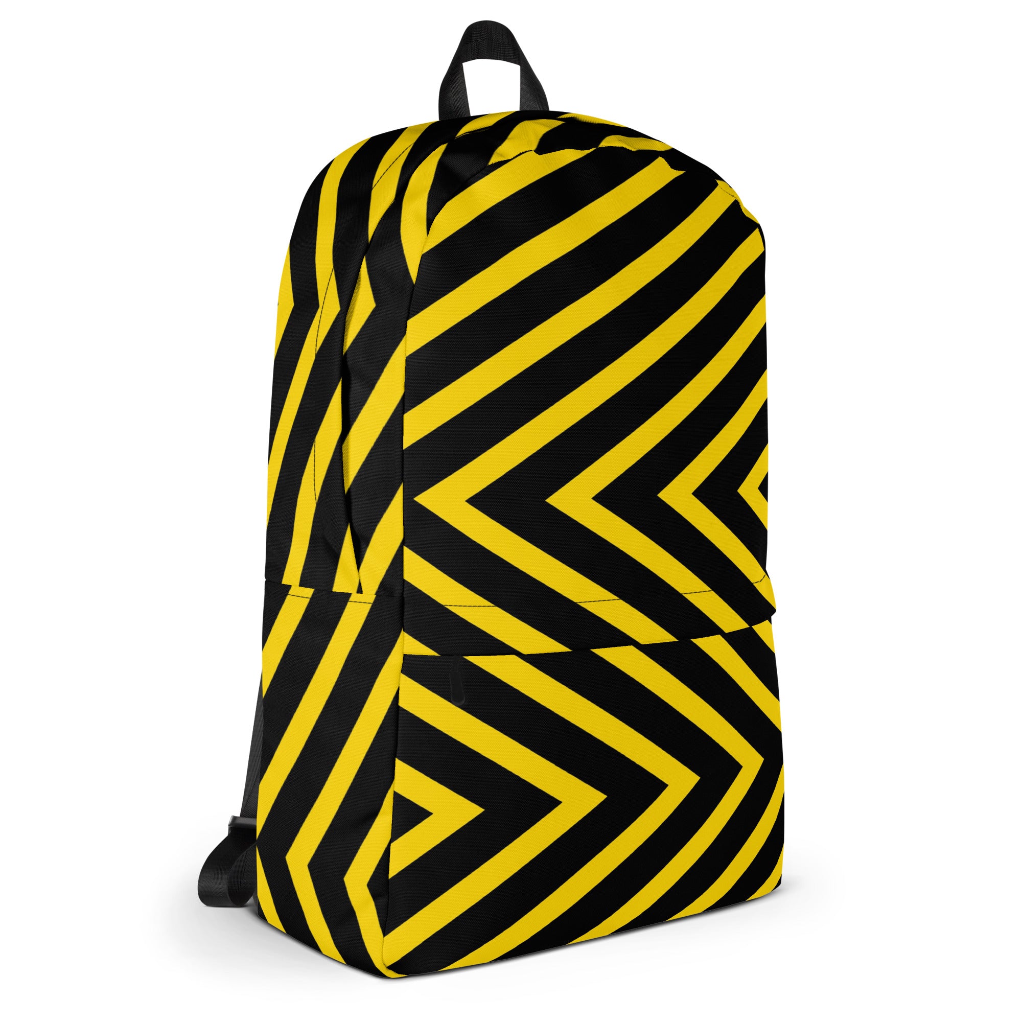 Trendy Black & Yellow Geometric Backpack