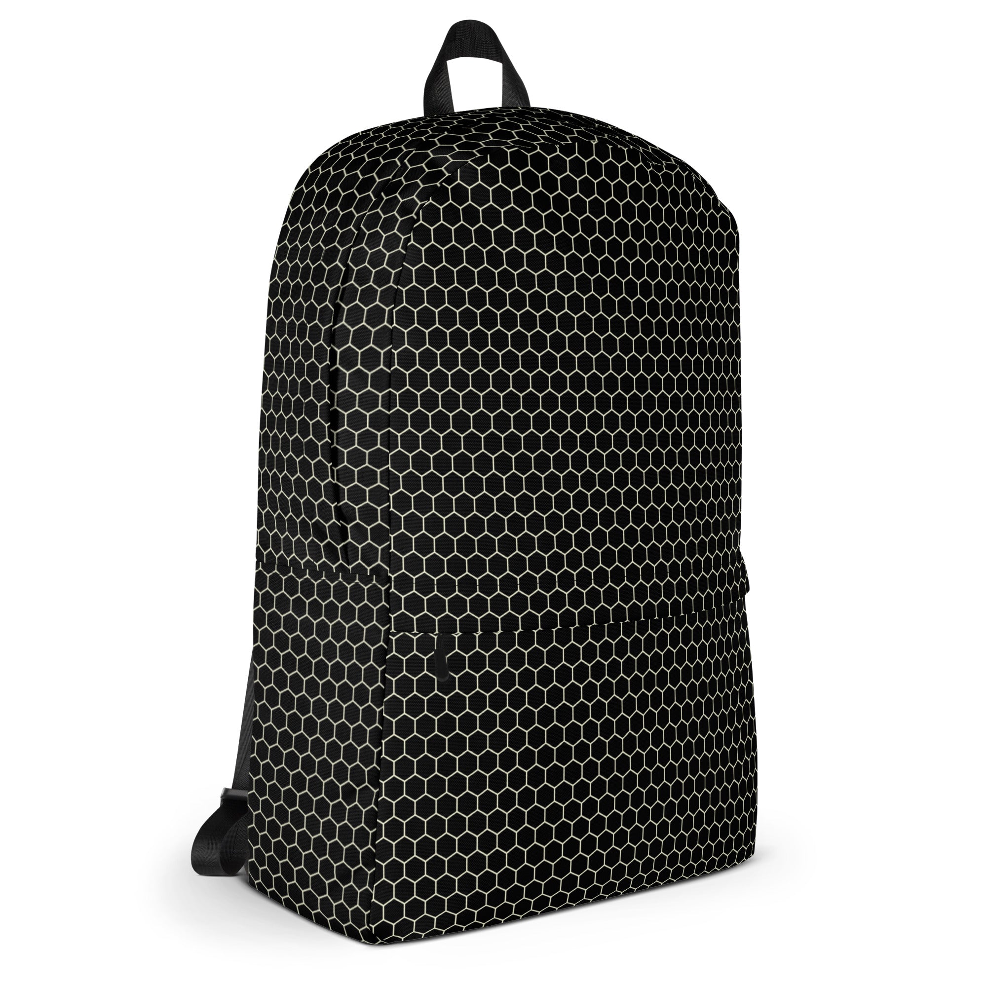 Trendy Beehive Honeycomb Black Hexagon Geometric Backpack
