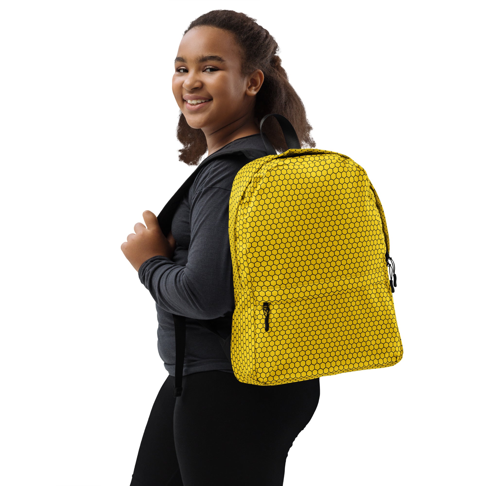 Trendy Bees Hive Honeycomb Yellow Hexagon Geometric Backpack