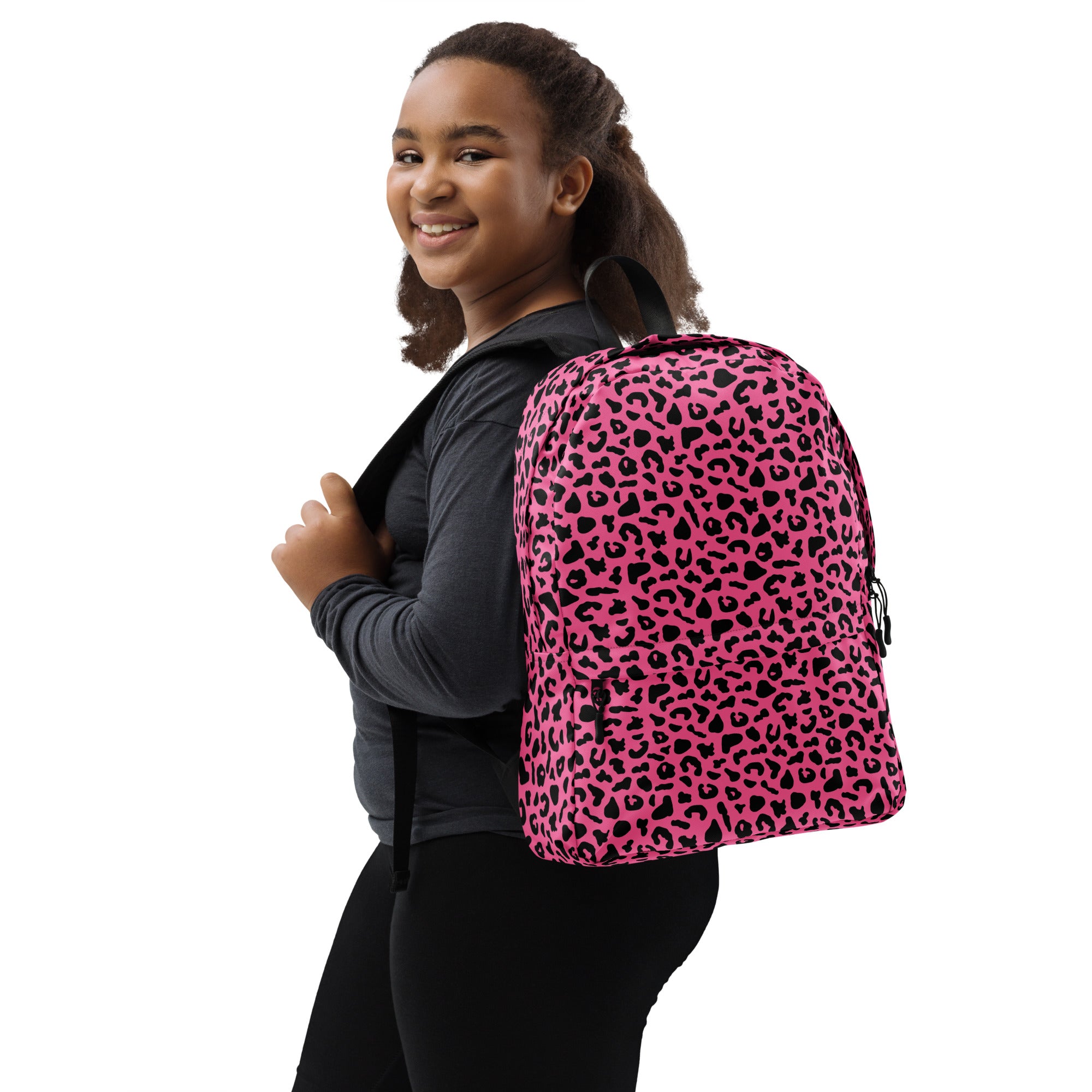 Preppy Pink Cheetah Print Back to School Backpack