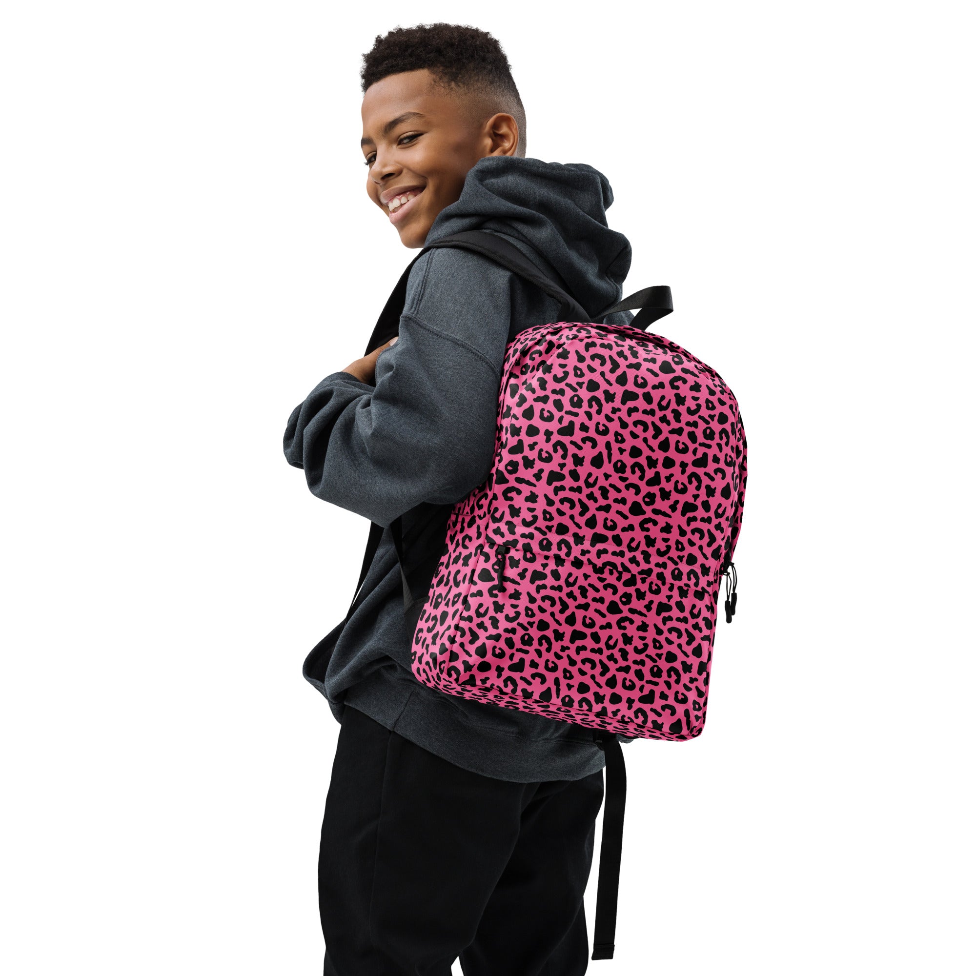 Preppy Pink Cheetah Print Back to School Backpack