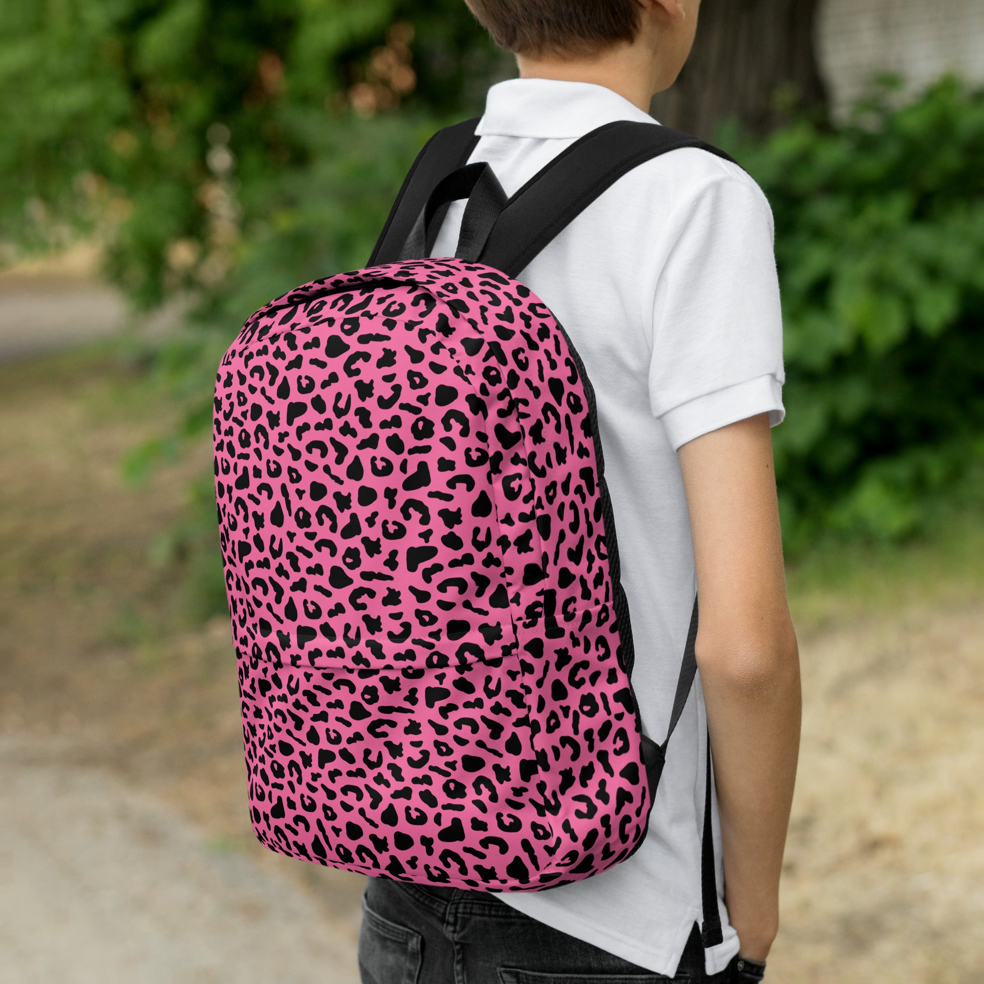 Preppy Pink Cheetah Print Back to School Backpack