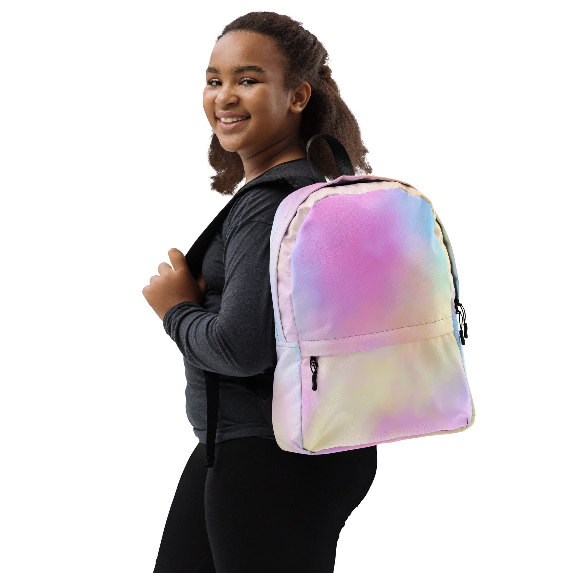 Preppy Cute Cotton Candy Print Aesthetic School Backpack