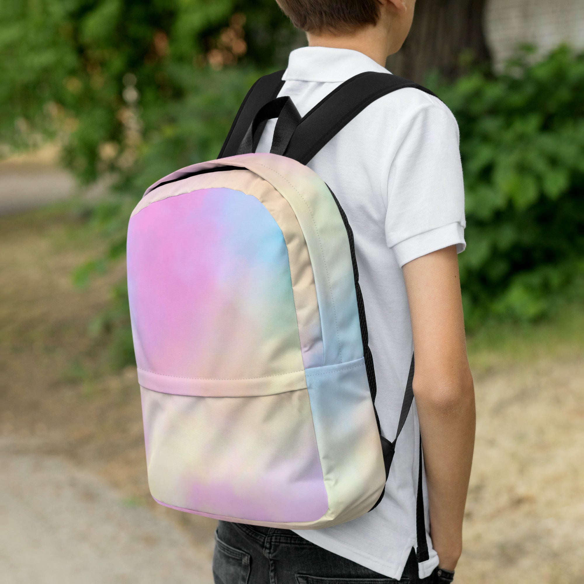 Preppy Cute Cotton Candy Print Aesthetic School Backpack