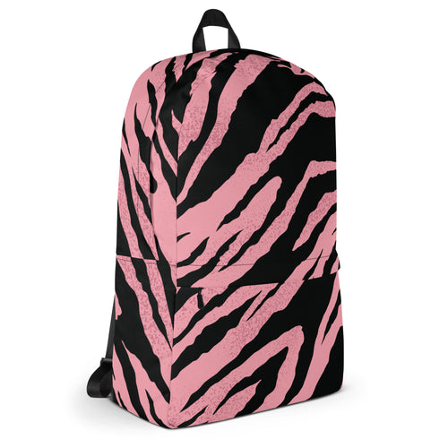 Pink Tiger Pattern Animal Print Laptop & Books Backpack