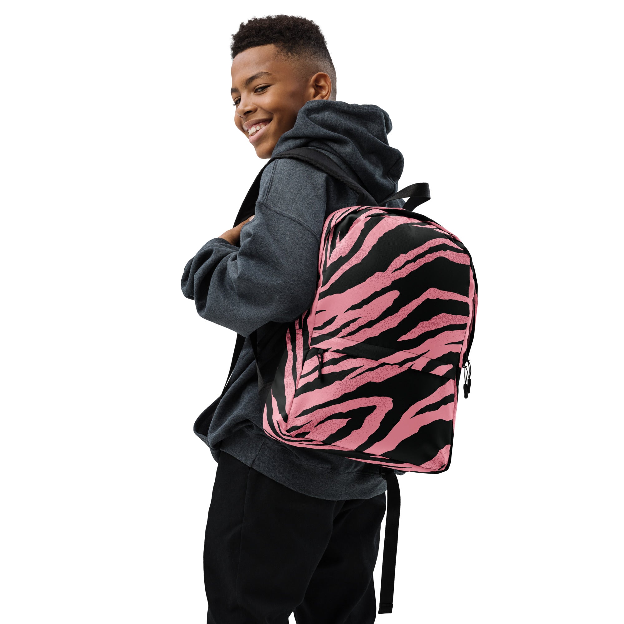 Pink Tiger Pattern Animal Print Laptop & Books Backpack