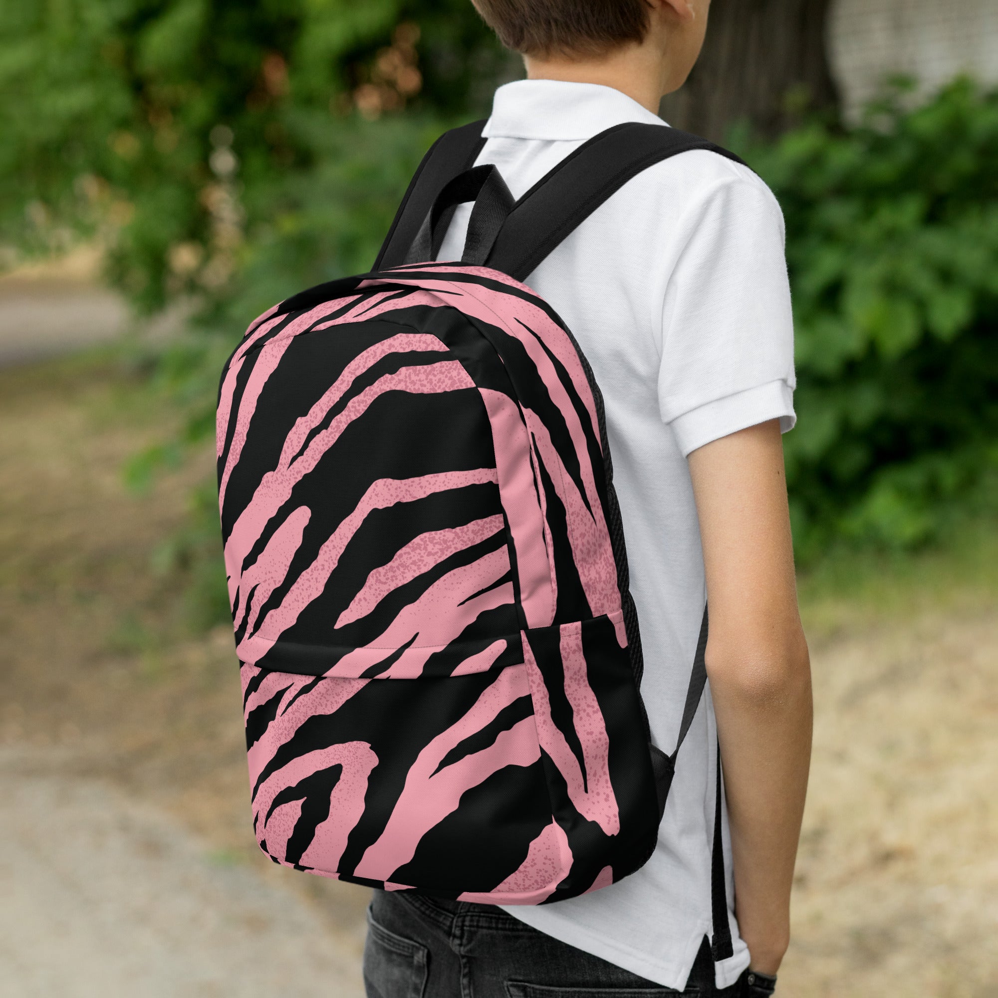Pink Tiger Pattern Animal Print Laptop & Books Backpack