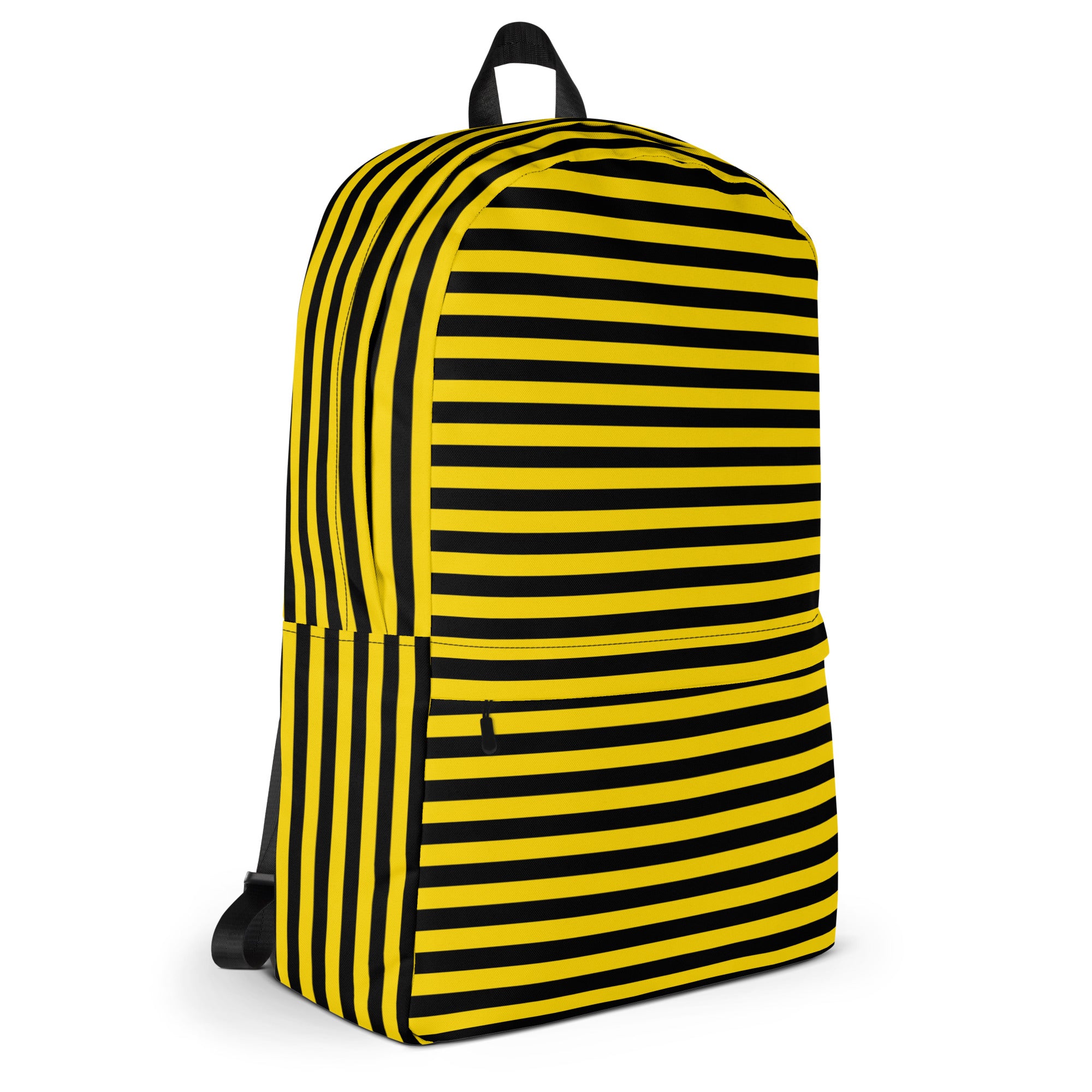 Yellow and Black Honey Bee Inspired Vertical Striped Backpack