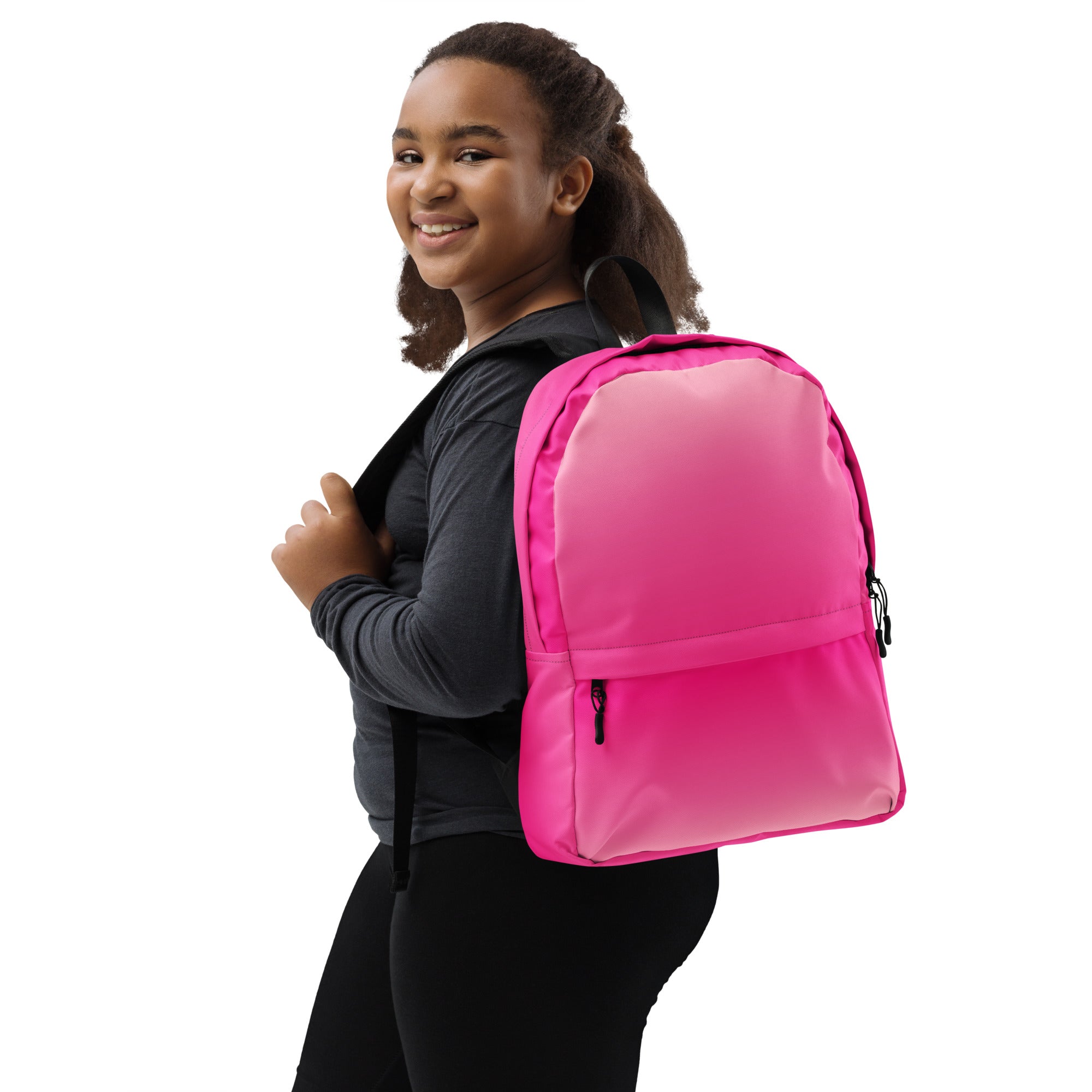 Preppy Pink Gradient Backpack for School & College