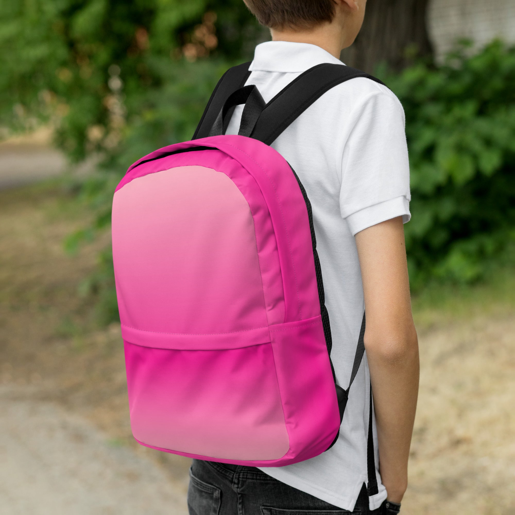 Preppy Pink Gradient Backpack for School & College