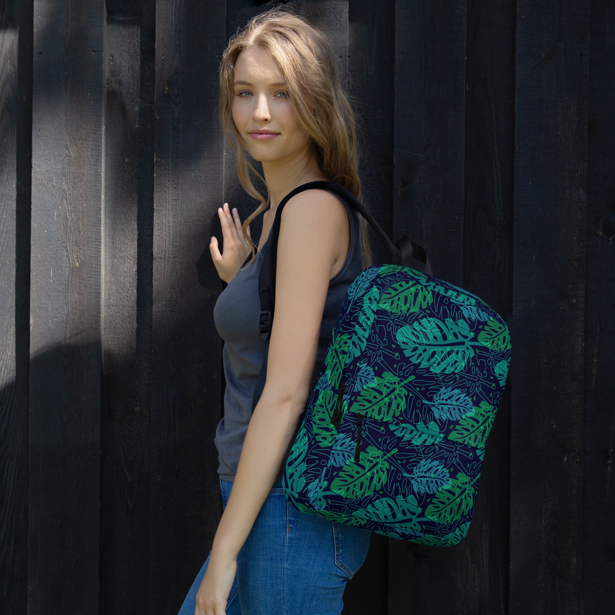 Tropical Green Summer Palm Leaf Backpack