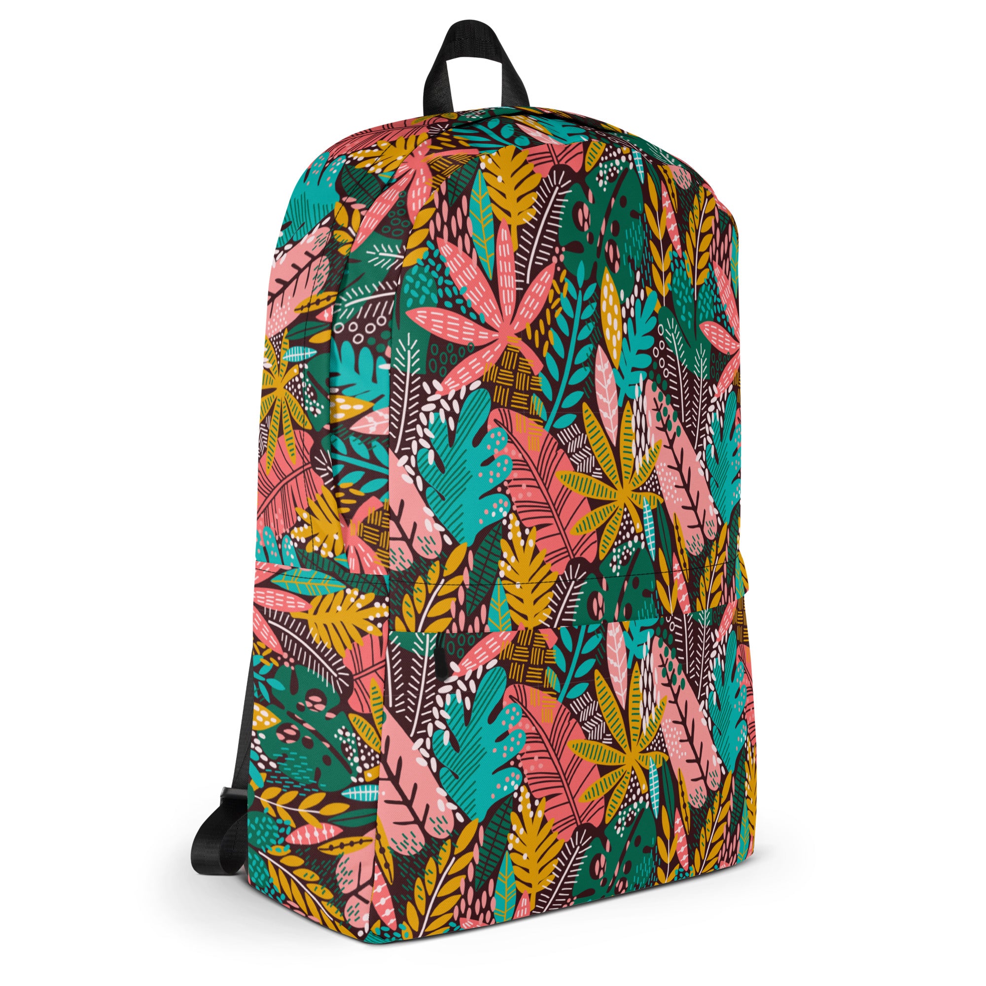 Boho Preppy Style Fall Leaves Pattern Backpack