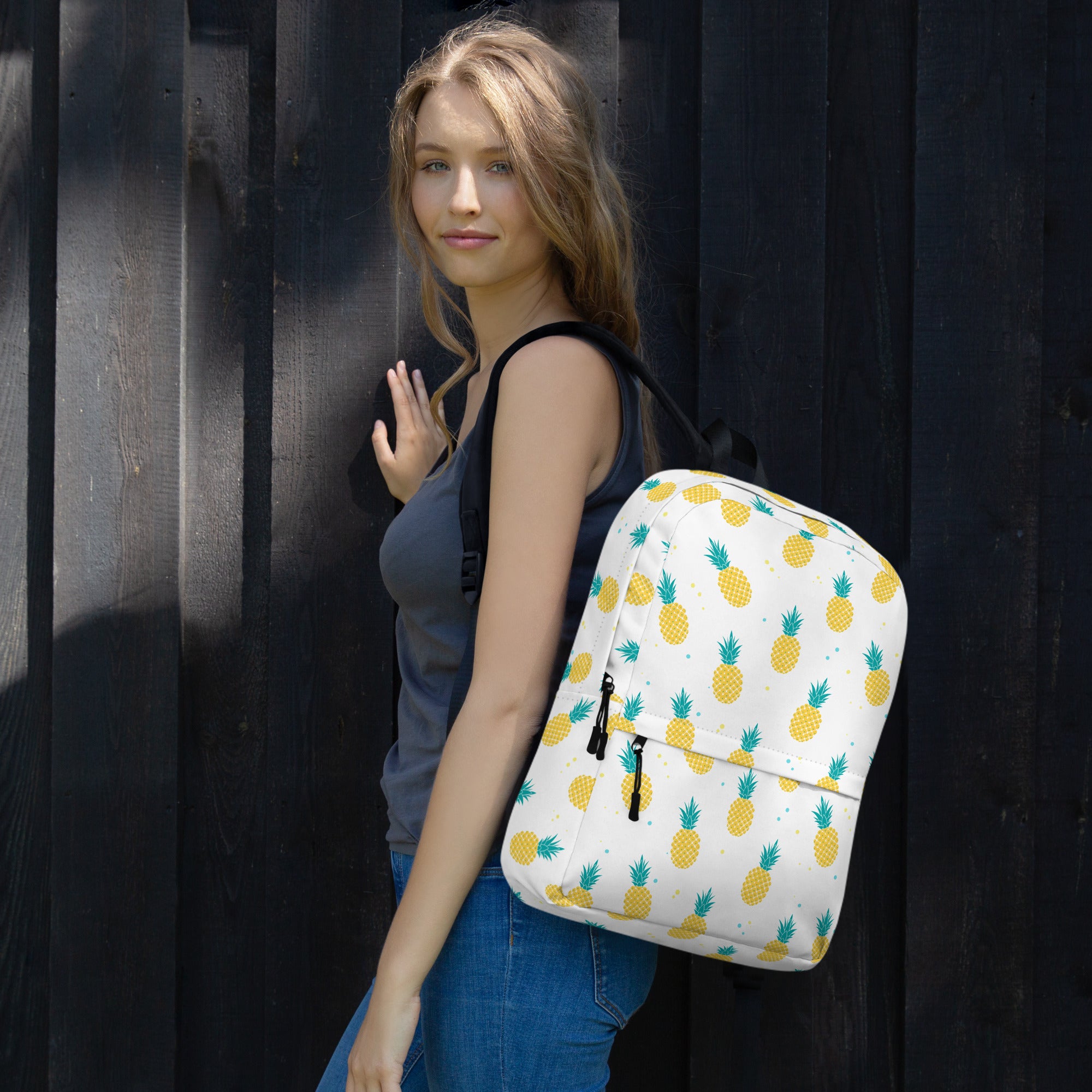 Tropical Fruit Pineapple Print Summer Backpack for School