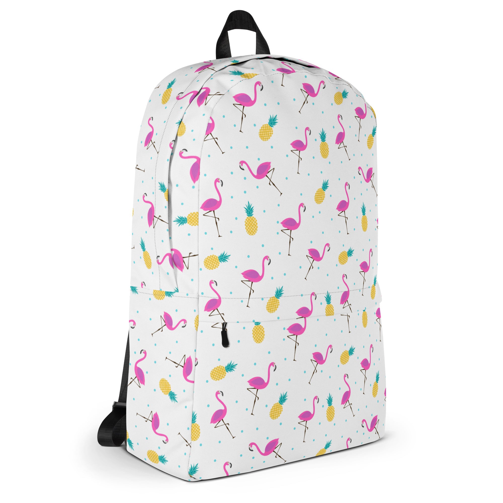 Lightweight Tropical Pineapple Pink Flamingo Summer Backpack