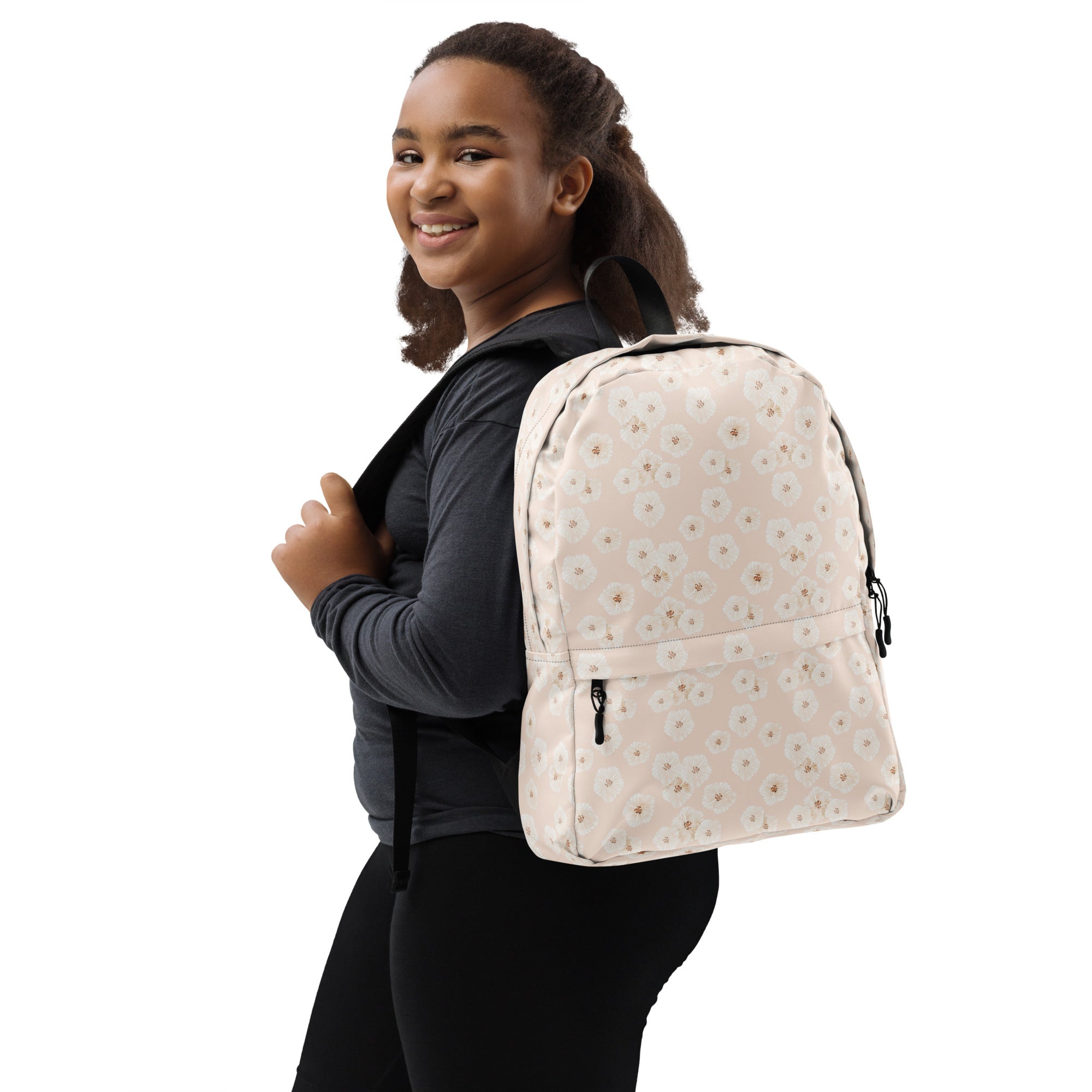 Aesthetic Pink Botanical Daisy Backpack for Summer
