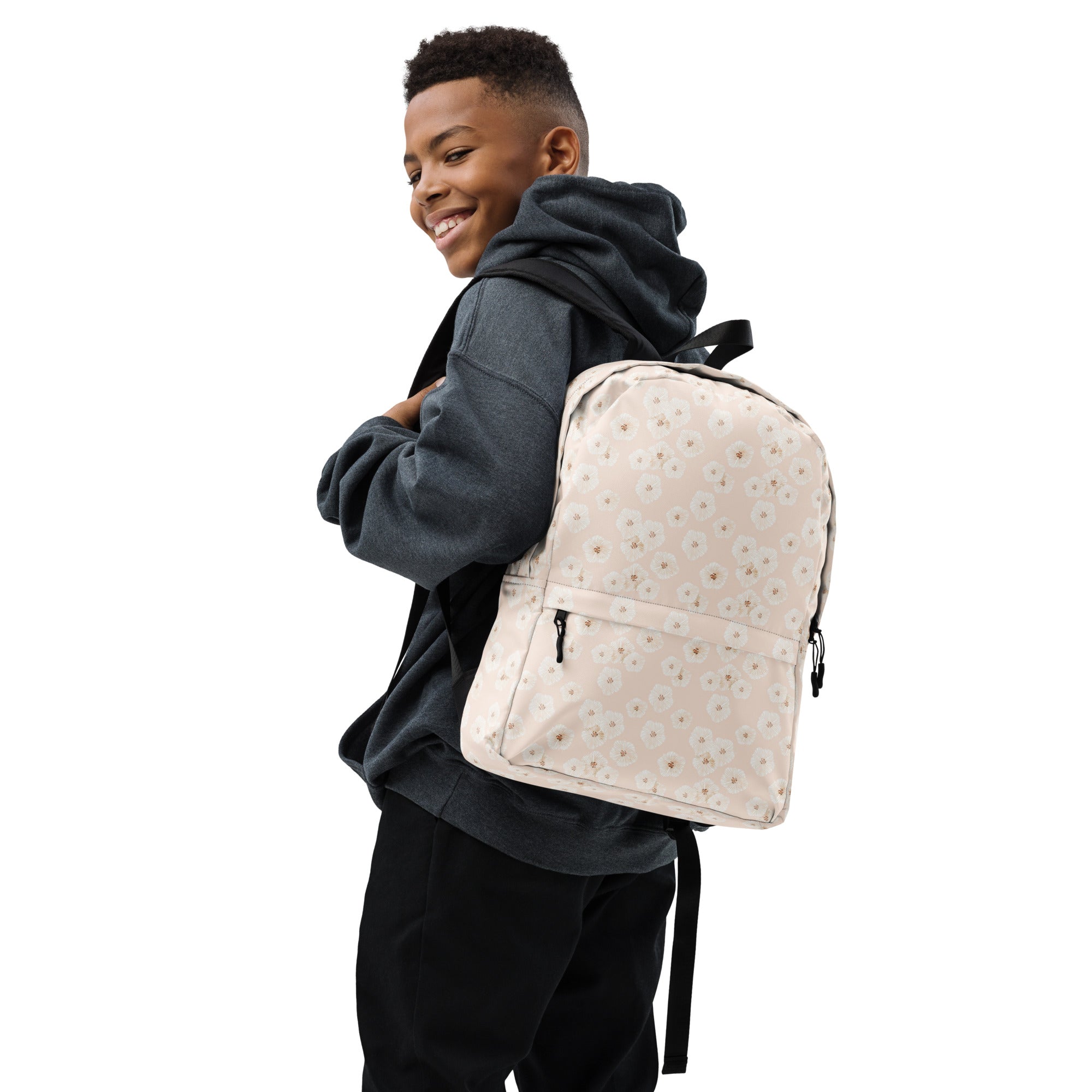 Aesthetic Pink Botanical Daisy Backpack for Summer