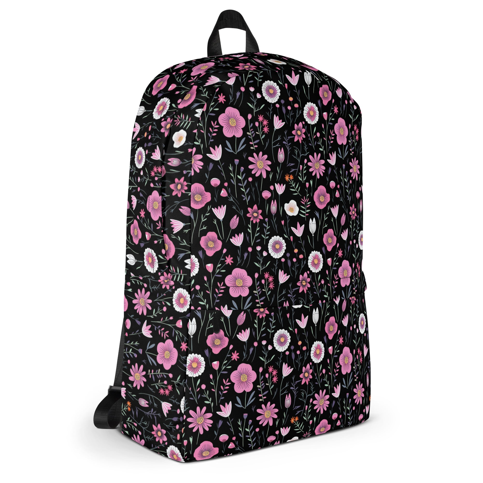 Black Floral Backpack for Laptops Books & School