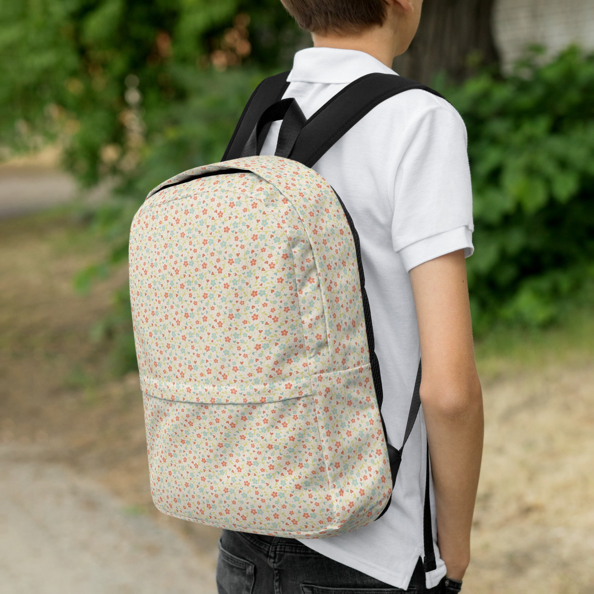 Cute Pinkie Promise Flower Print Backpack for Summer