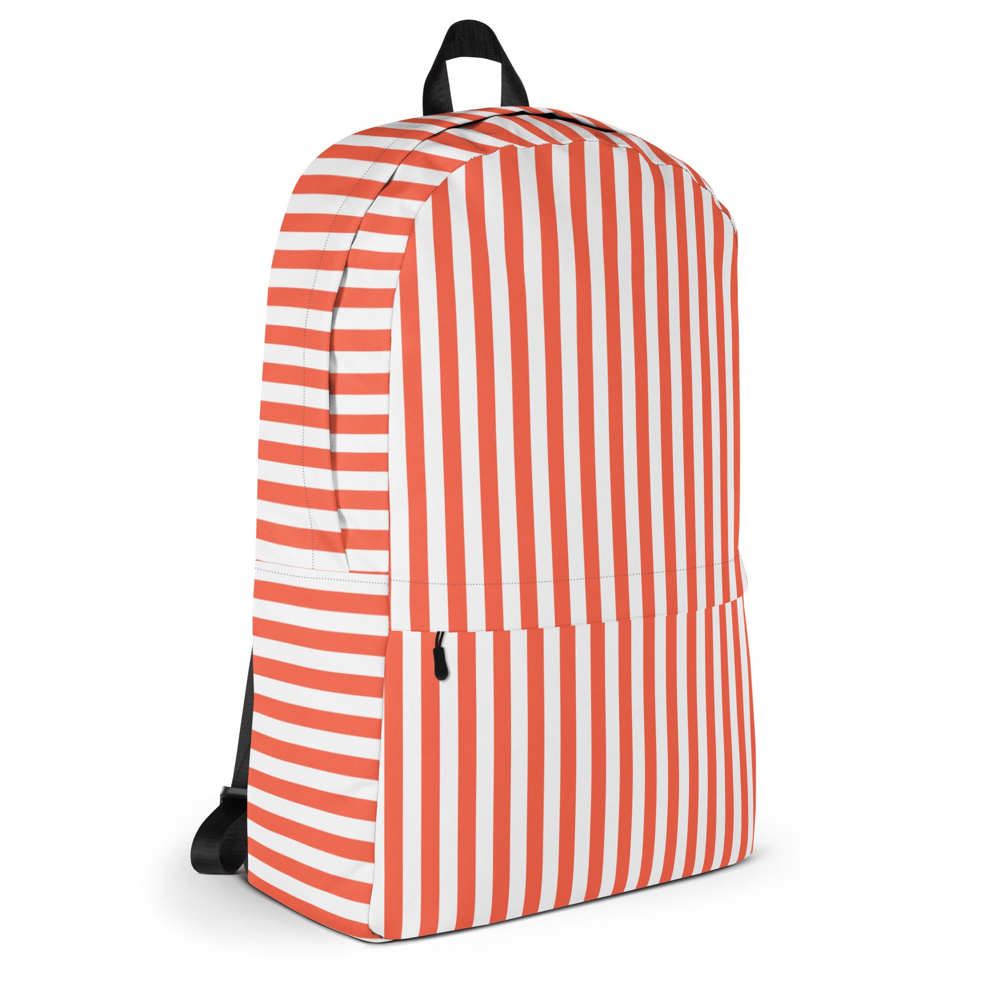 White and Orange Stripes Carry On Travel Backpack