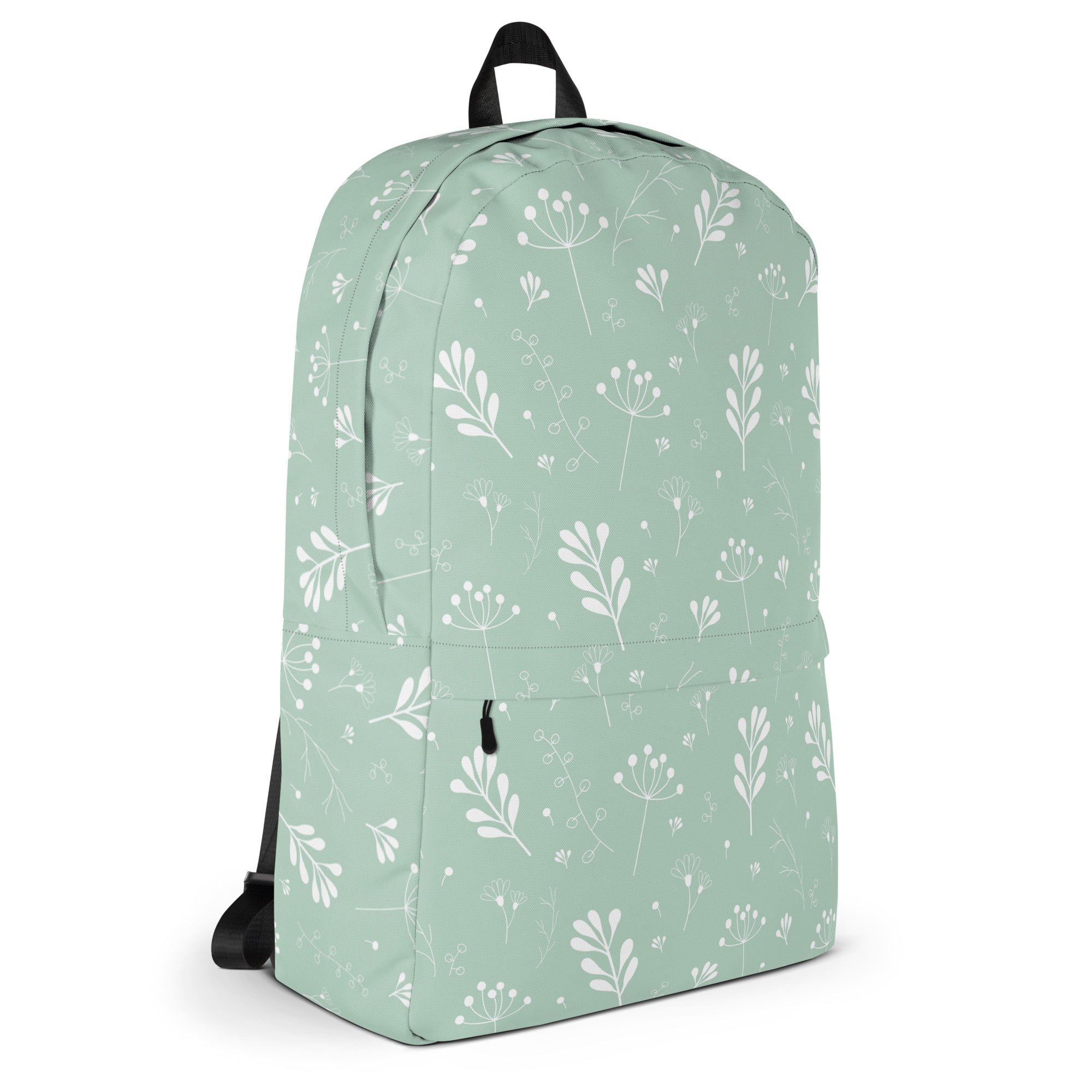 Pastel Green Clean Summer Seamless Floral Backpack