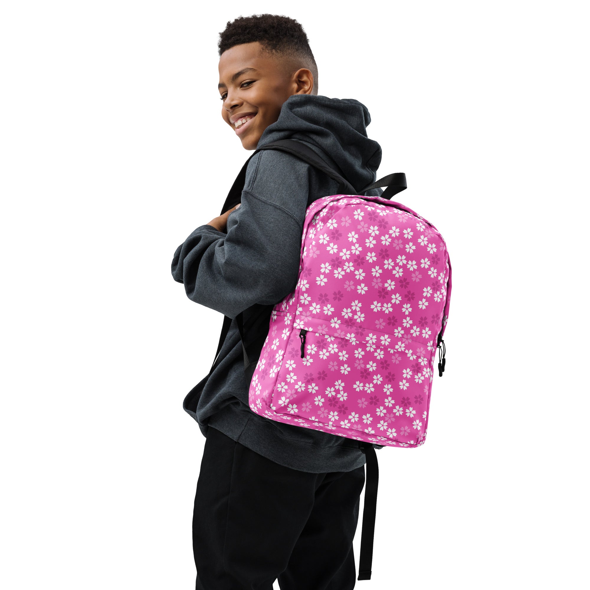Preppy Pink Floral Blossom Seamless Pattern Backpack