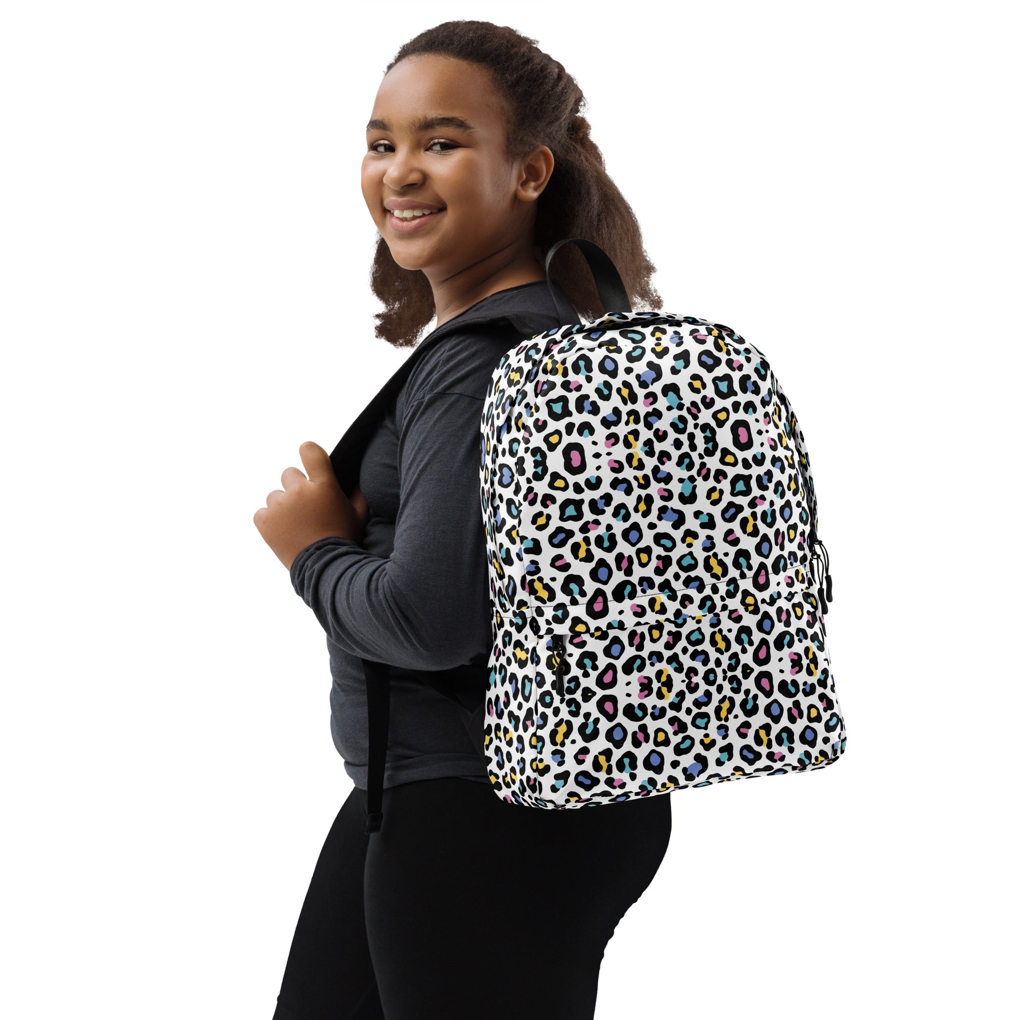 Colorful Leopard Print Women Laptop Backpack