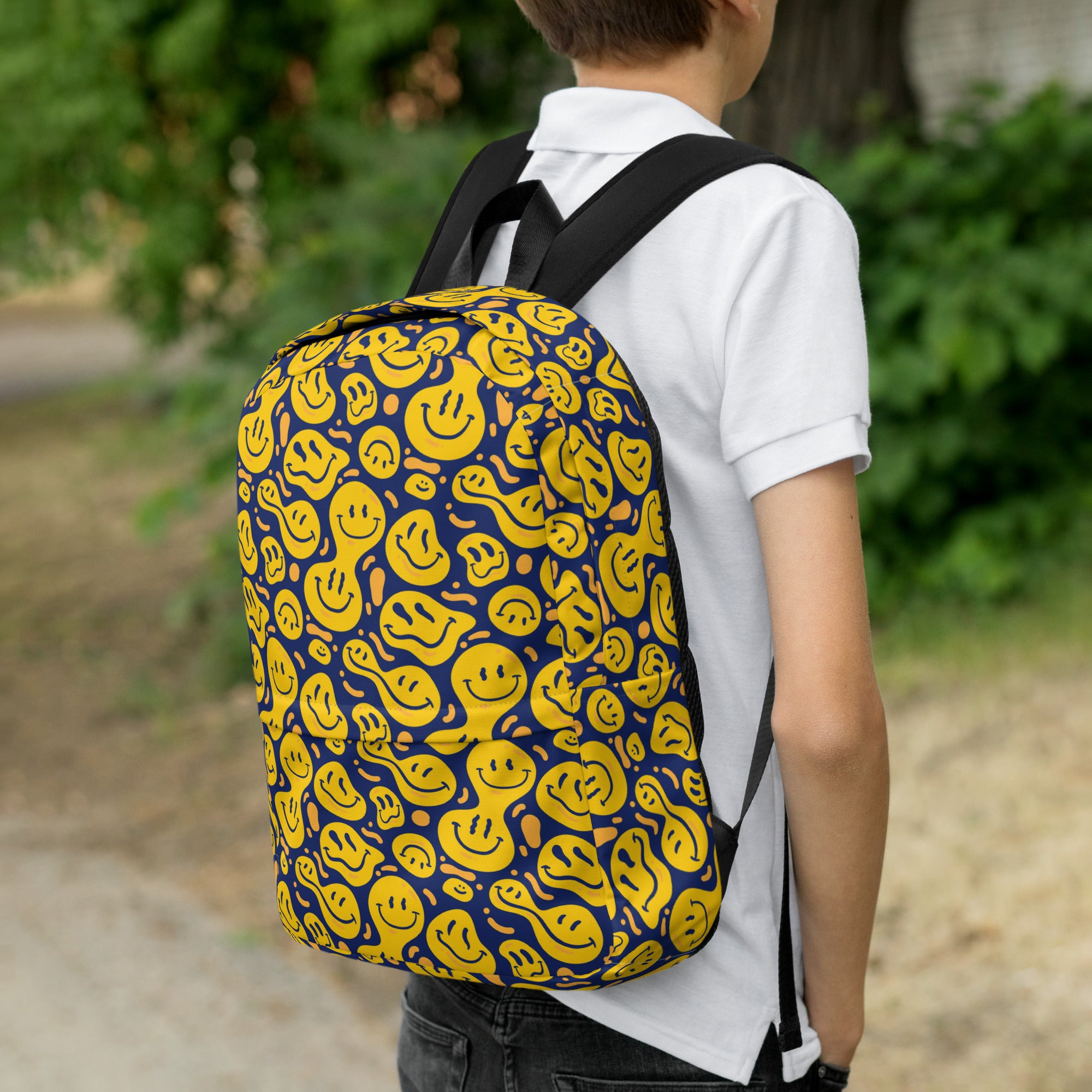 Original Yellow Drippy Smiley Face Backpack