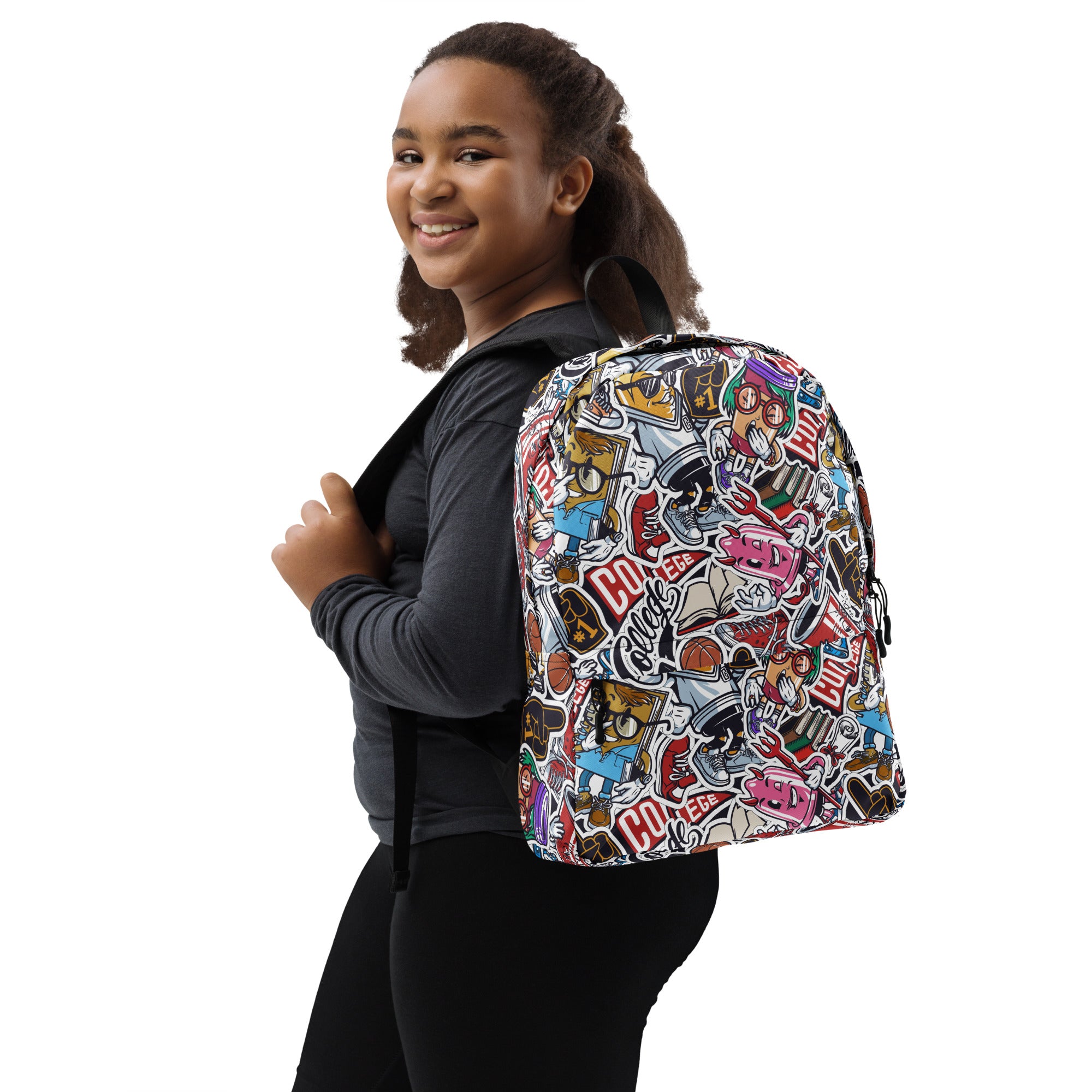 Funny Pop Graffiti Art Stickers Pattern Skater Backpack