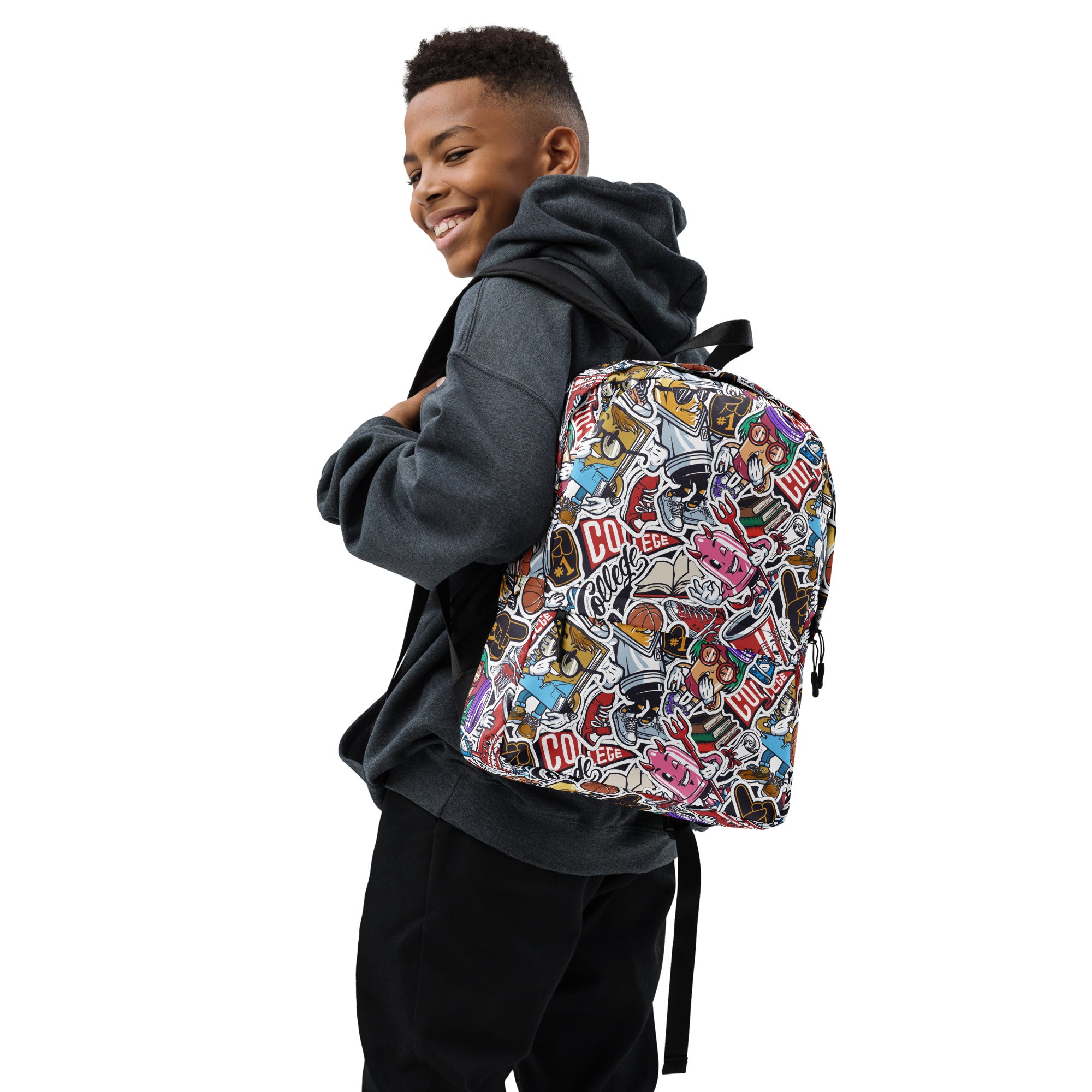 Funny Pop Graffiti Art Stickers Pattern Skater Backpack
