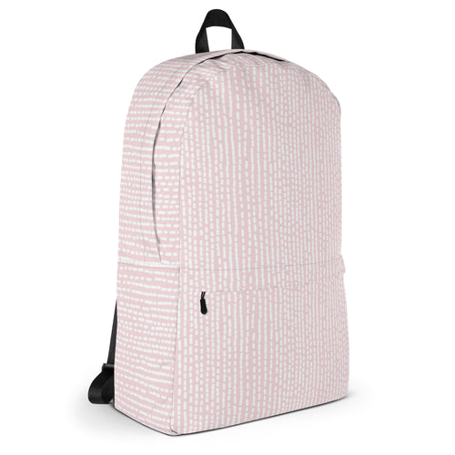 Cute Rose Pink Irregular Striped Print Backpack