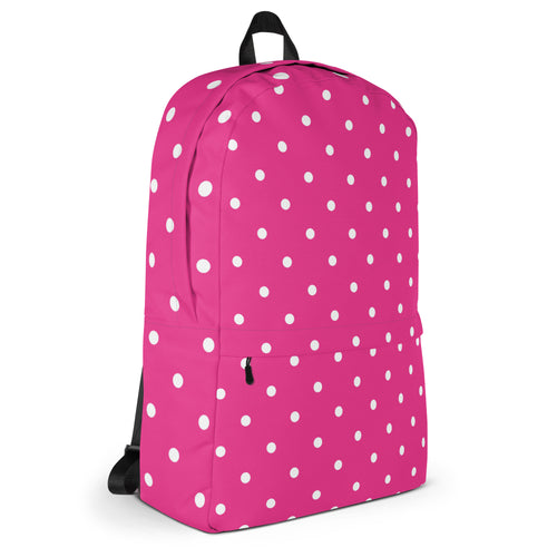 Vintage Preppy Style Pink Polka Dot Backpack