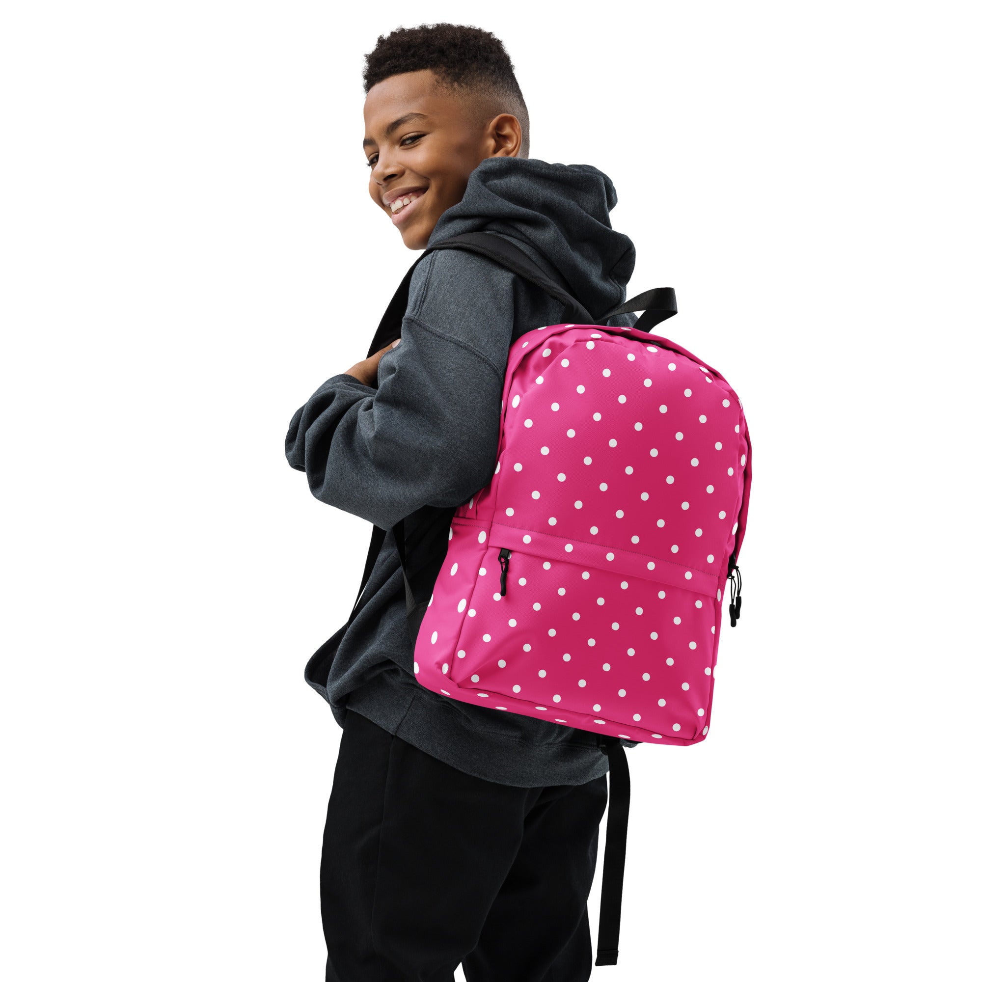 Vintage Preppy Style Pink Polka Dot Backpack