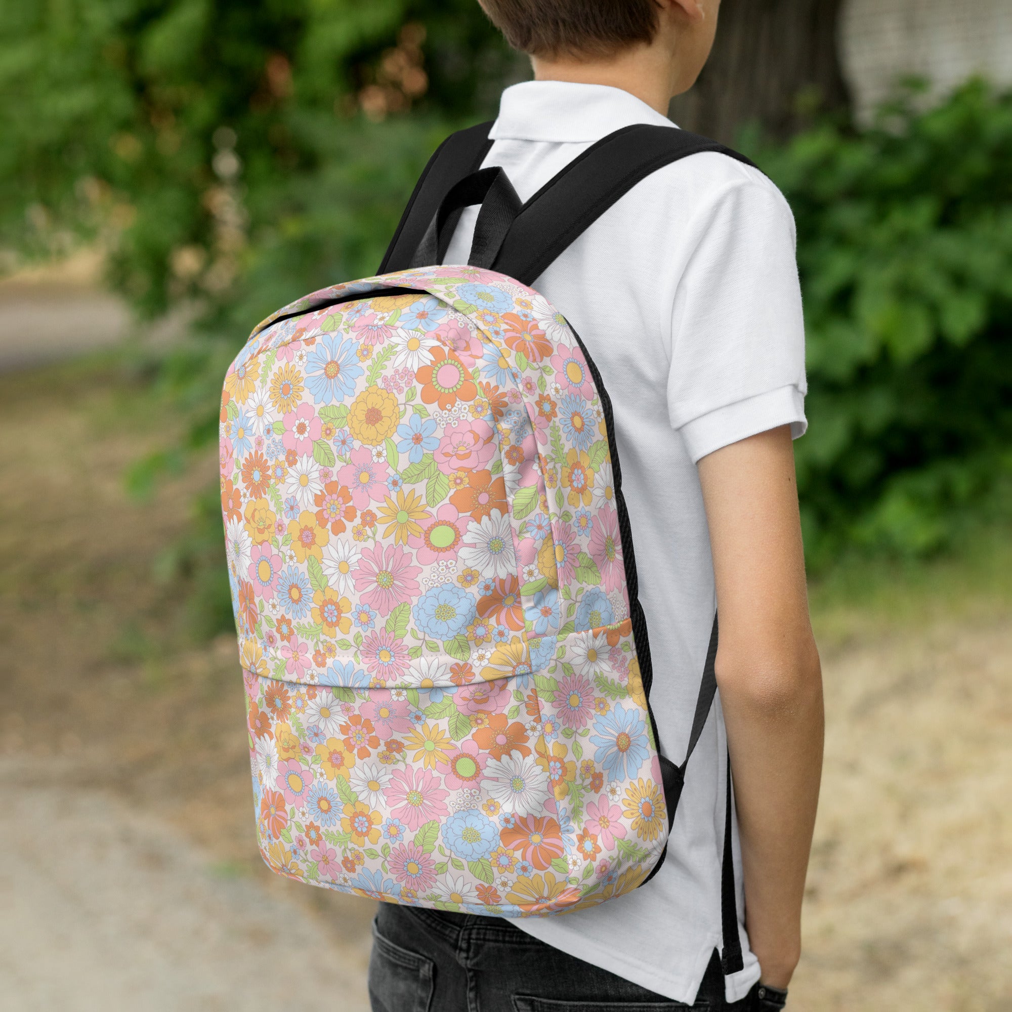 Lightweight Multicolor Summer Floral Backpack