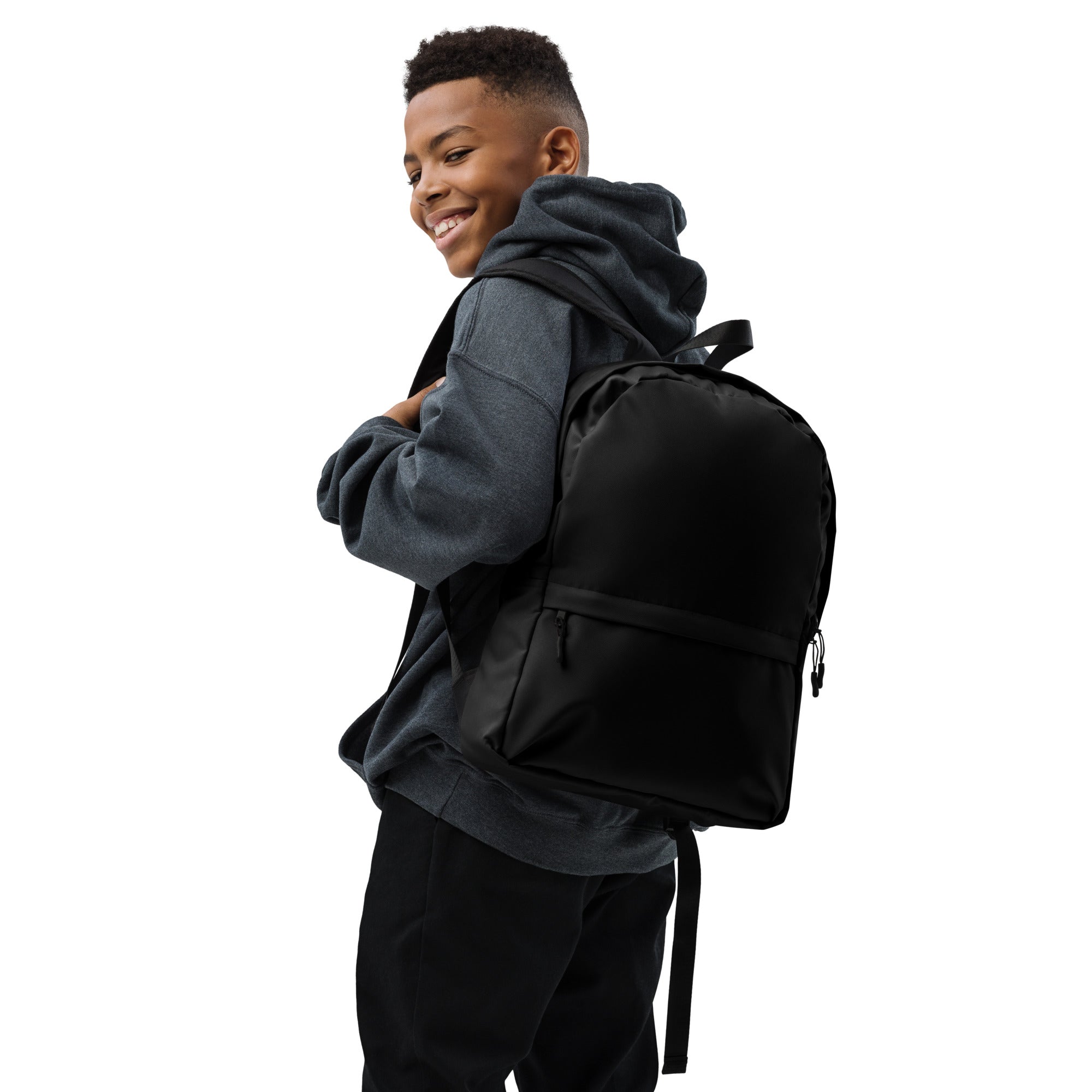 Plain Black Lightweight Laptop Backpack for Women
