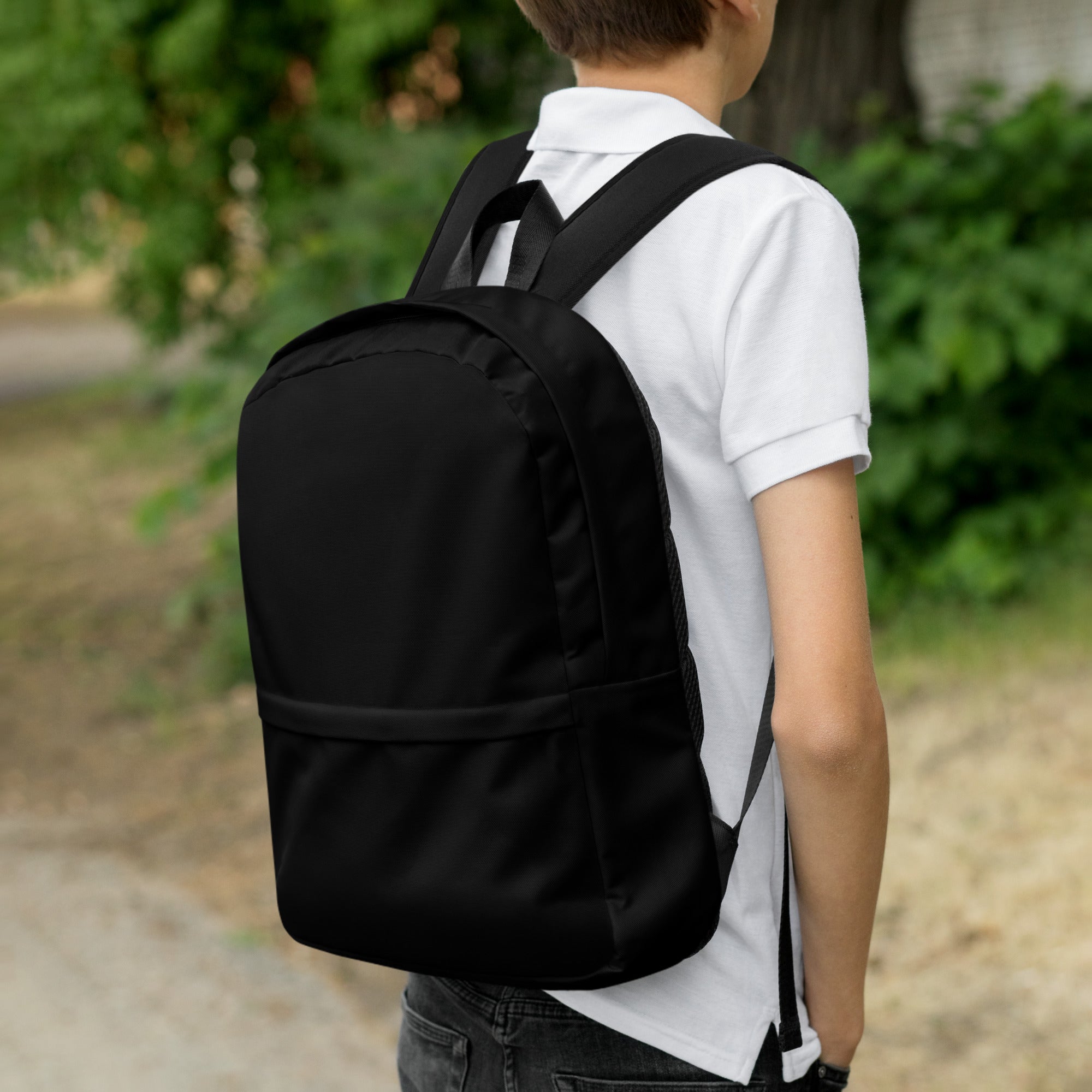 Plain Black Lightweight Laptop Backpack for Women