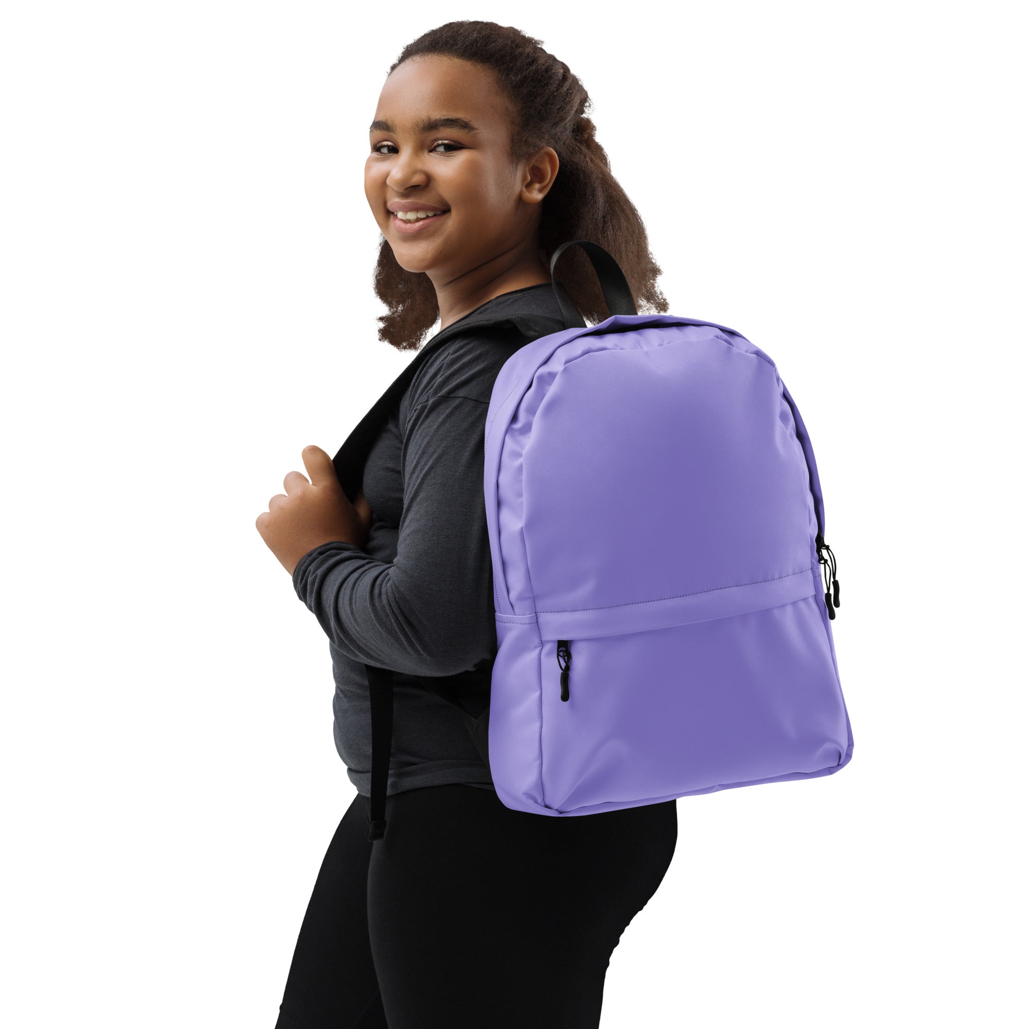 Preppy Plain Purple Lightweight Womens School Travel Backpack