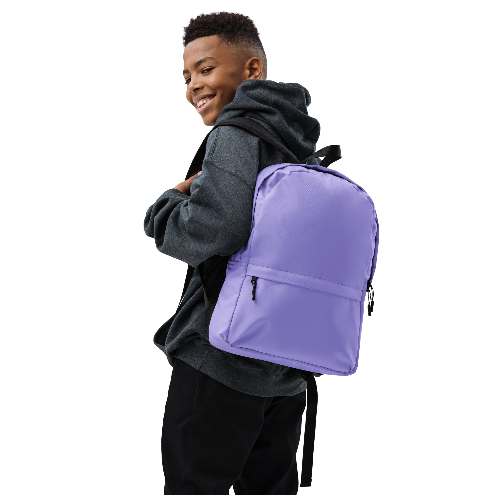 Preppy Plain Purple Lightweight Womens School Travel Backpack