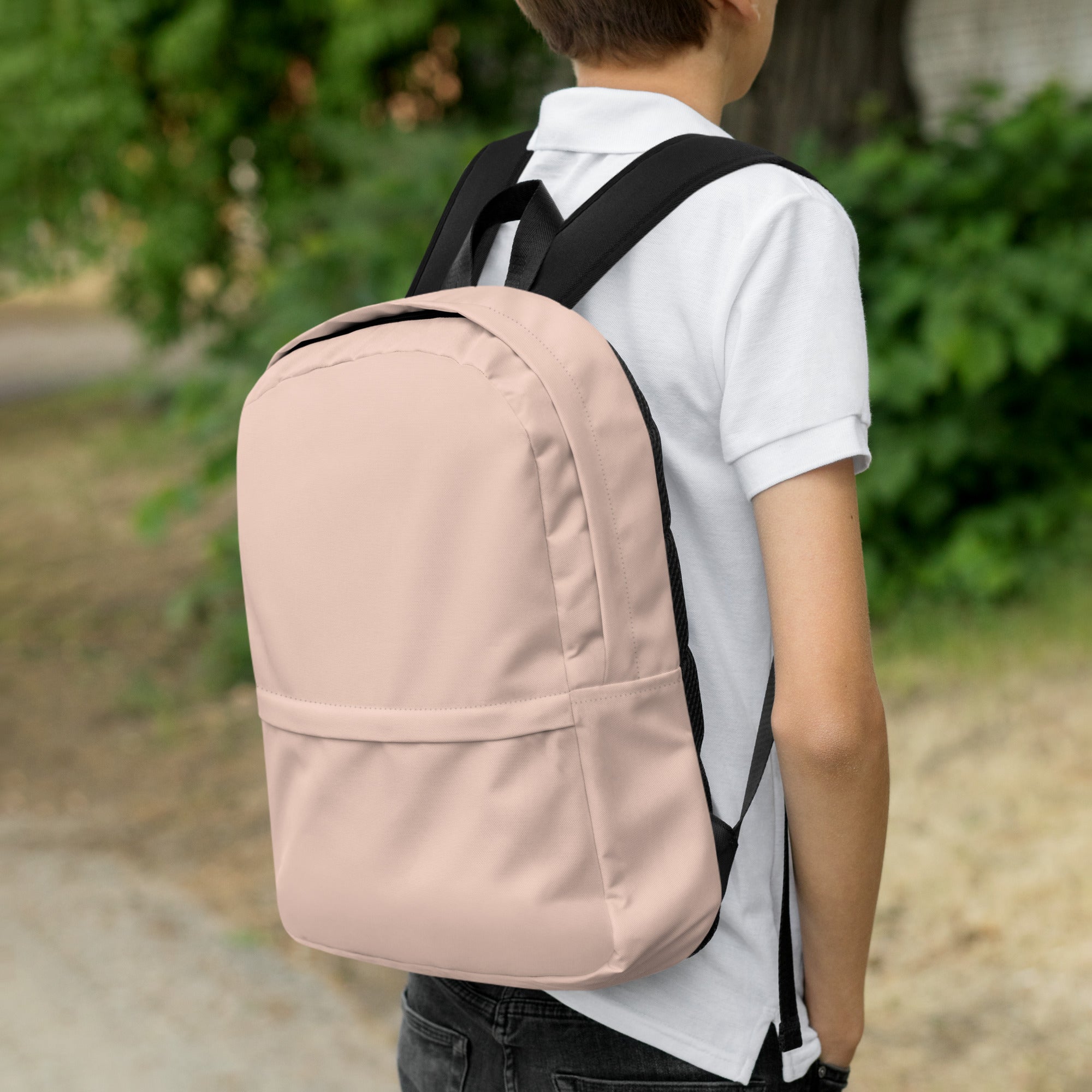 Minimal Plain Beige Color Womens Lightweight Fashion Backpack