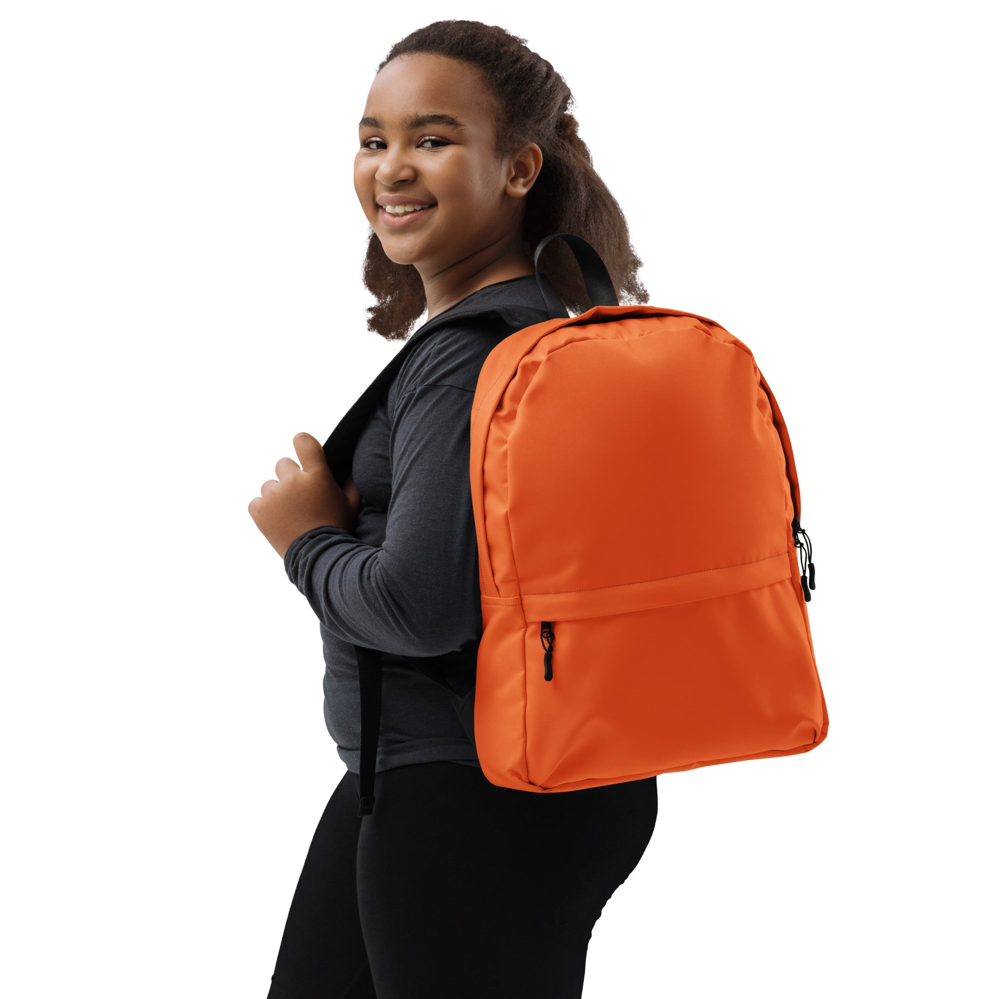 Cute Lightweight Solid Orange Color Backpack for School