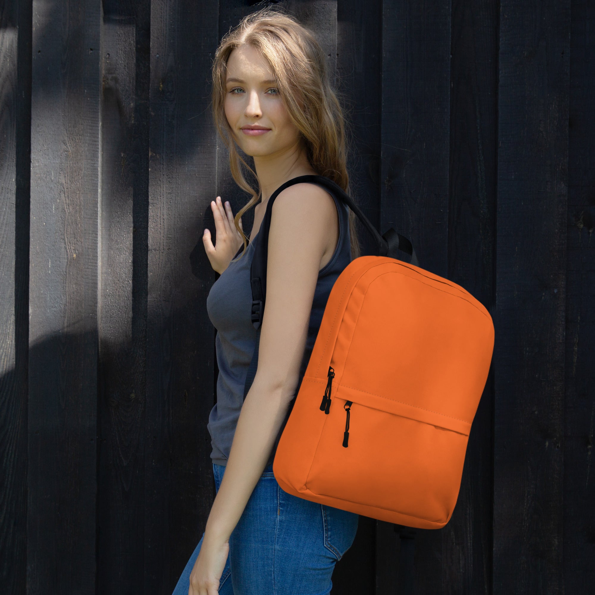 Cute Lightweight Solid Orange Color Backpack for School
