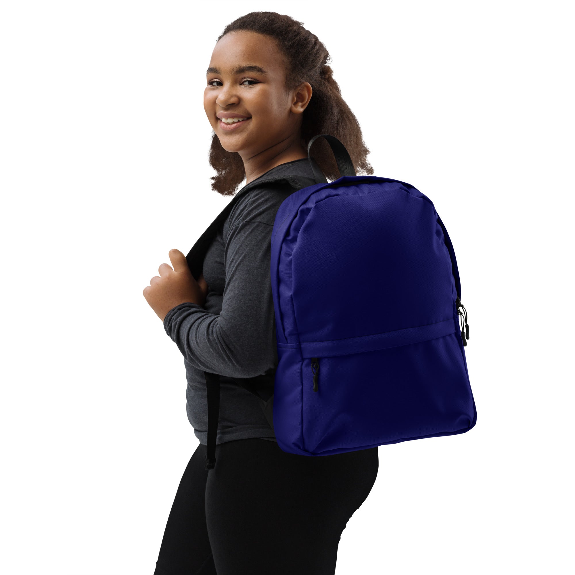 Cute Lightweight Solid Navy Blue Color Backpack for School